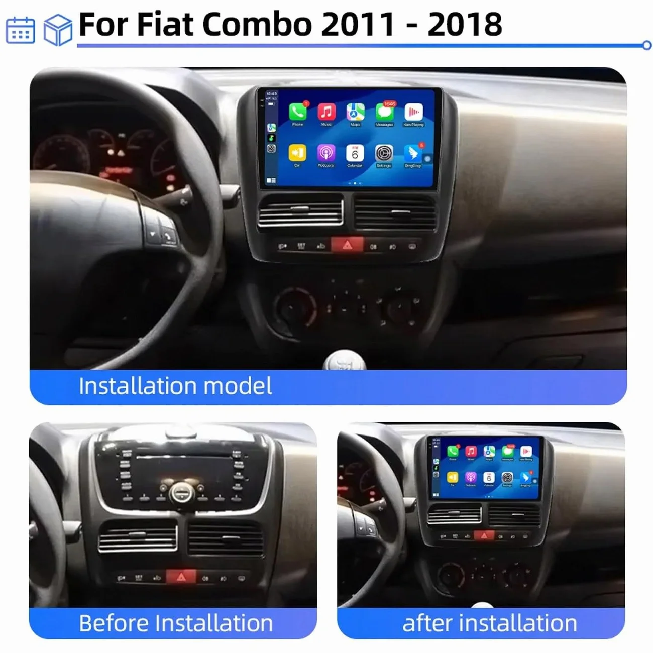 Radio Samochodowe dla Fiat Doblo 2 2010-2014 Android 15 9 Inches Radio Samochodowe Z Ekranem Steering Wheel Controls Dla, 4 Core 2G+32G