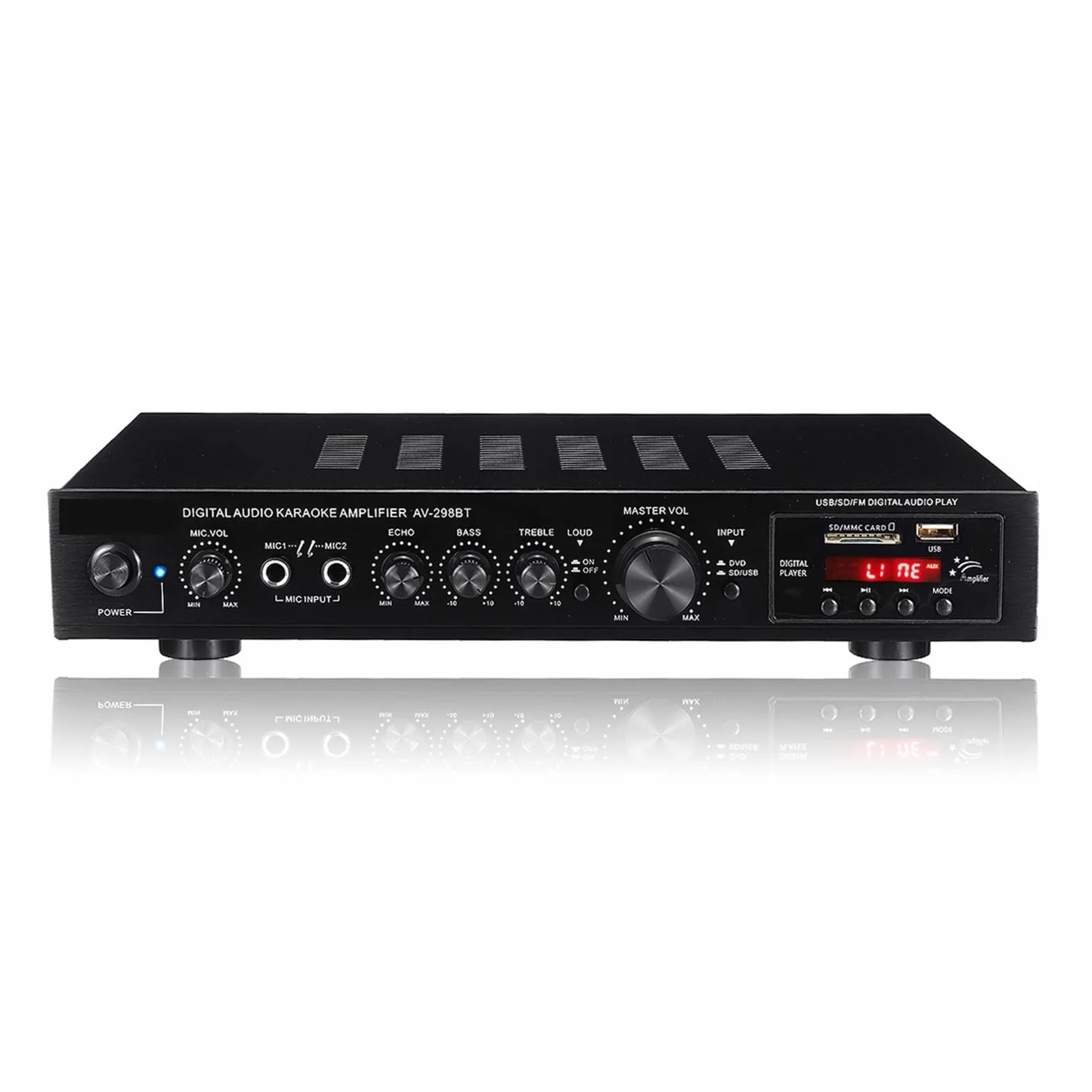 Wzmacniacz audio, Wzmacniacz cyfrowy 2000W Stereo LED USB AV Power Surround Amplificador wysokiej rozdzielczości odtwarzacz Subwoofer, do domu lub samochodu