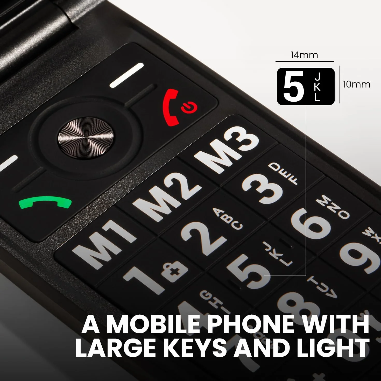 SPC Titan 2 – telefon komórkowy z klapką dla seniorów z 4G, dużymi przyciskami, głośnym dzwonkiem 105 dB i ekranem 2,4 cala, łatwy w użyciu i konfiguracji zdalnej, 3 szybkie wybieranie, czas pracy