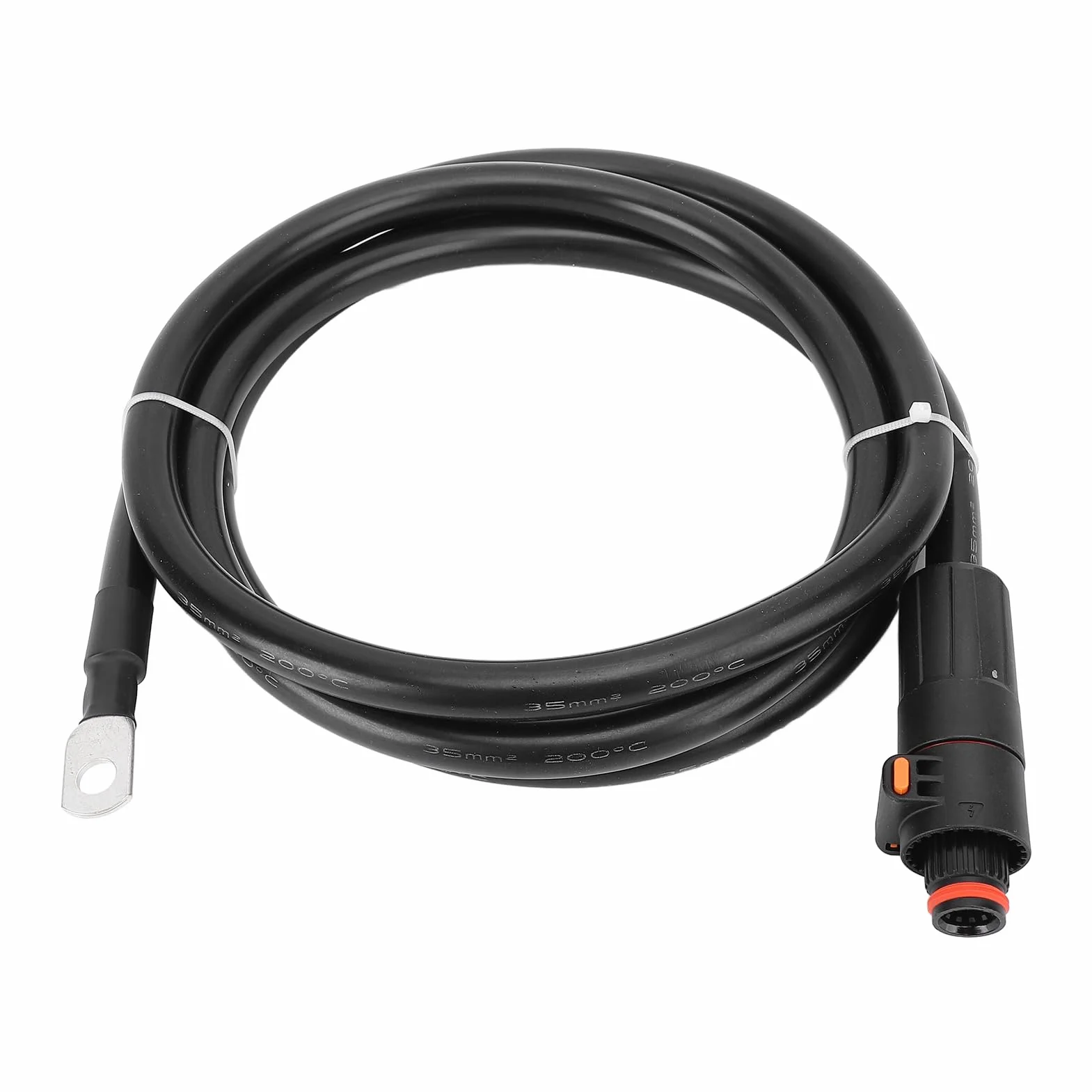 Kabel Falownika Akumulatora Miedziany Silikonowy Przewód Zasilający SC35 8-zaciskowy Czarny Prosty Wtyk Elastyczne Połączenie do Motoryzacji Słoneczna łódź Morska RV Samochód Motocykl (1,5m)