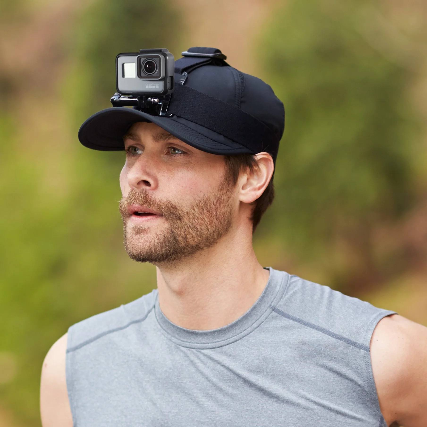 Amazon Basics Opaska na głowę z mocowaniem dla kamery GoPro, czarna