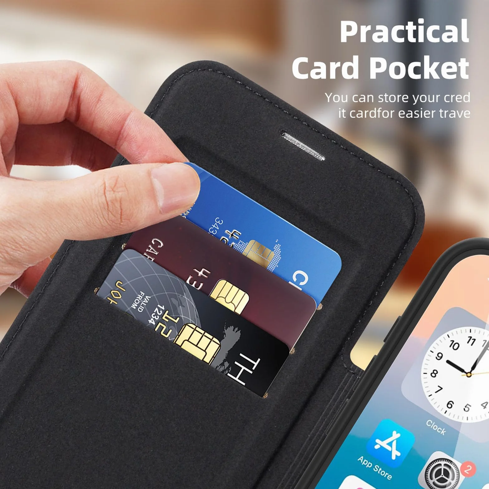 Etui z portfelem do iPhone 17 Pro Max / Air / 17 Pro / 17, zdejmowane, blokowane RFID, gniazdo na karty, magnetyczne etui na telefon komórkowy, z klapką, styl biznesowy, mosiądz, 17 Pro