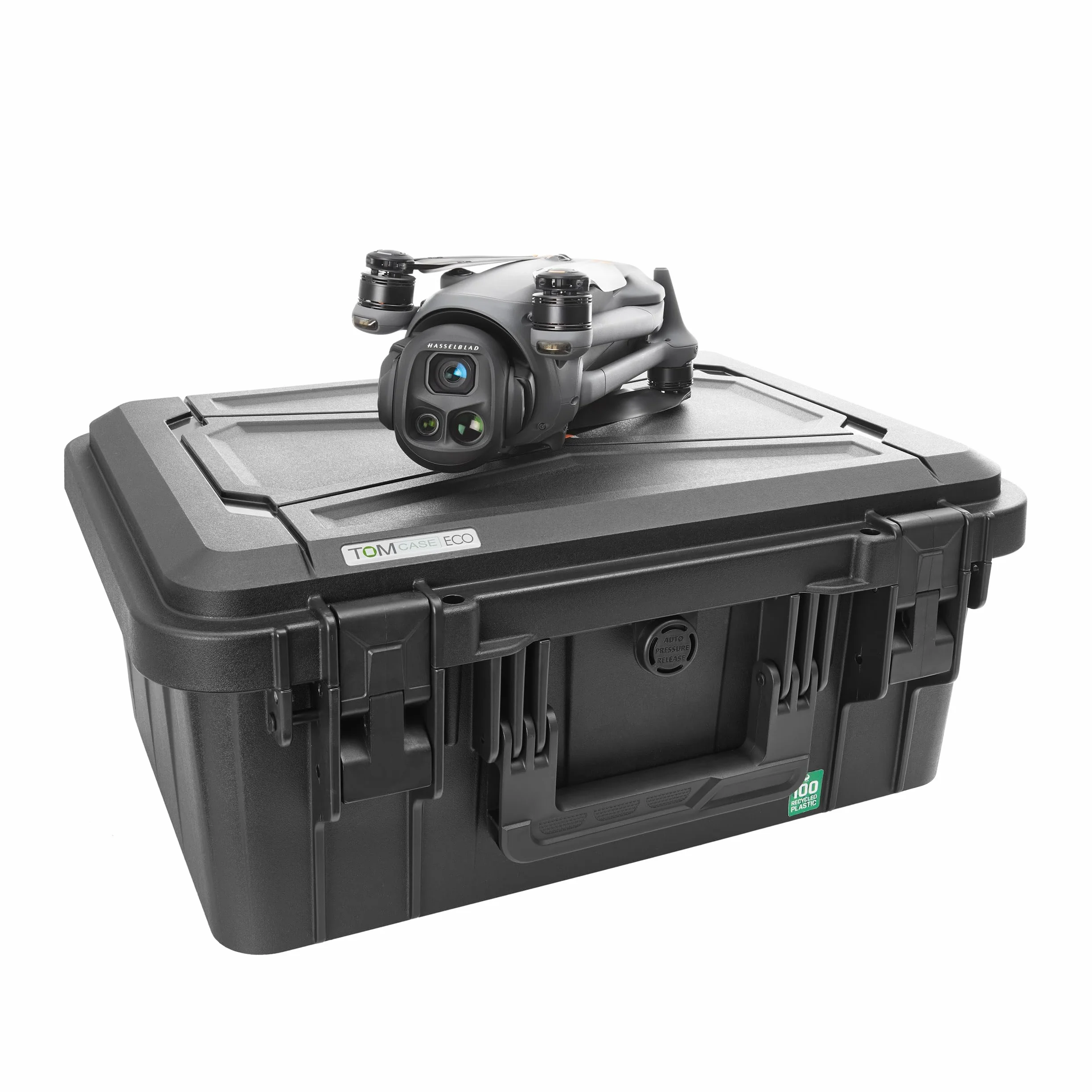 TOMcase Torba na drony „Travel Edition” dla DJI Mavic 4 Pro, Fly More/Creator Combo, z RC2/RC Pro 2 – Twarda obudowa, wodoodporny eko-pokrowiec – Wyprodukowano w Niemczech