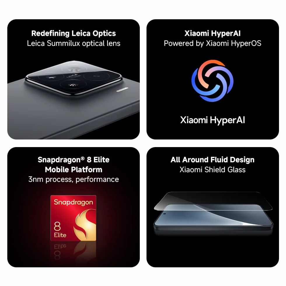 Xiaomi Smartfon 15, 12 + 256 GB, biały, główny aparat Leica 50 MP, bateria 5240 mAh, HyperCharge 90 W, HyperAI (bez zasilacza w zestawie)