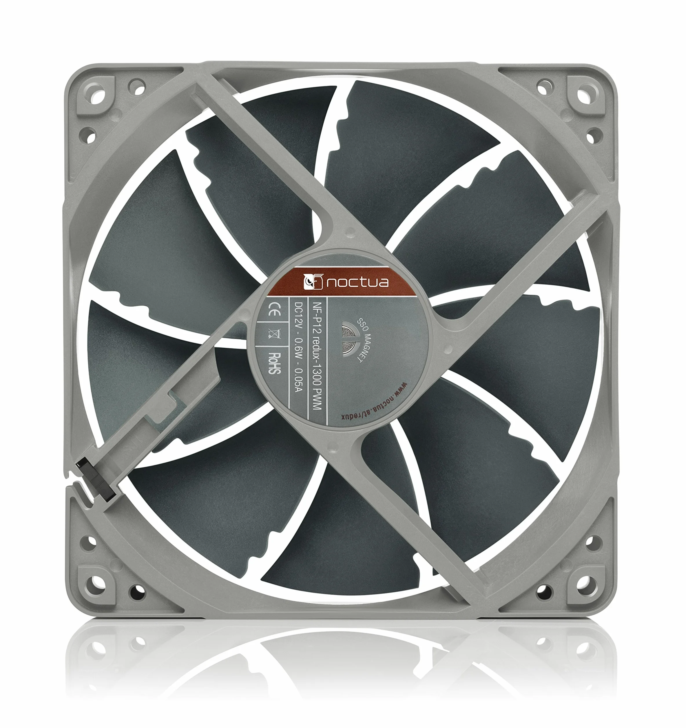 Noctua NF-P12 redux-1300 PWM, Cichy Wentylator 4-Pinowy o Szybkości 1300 obr./min (120 mm, Szary)