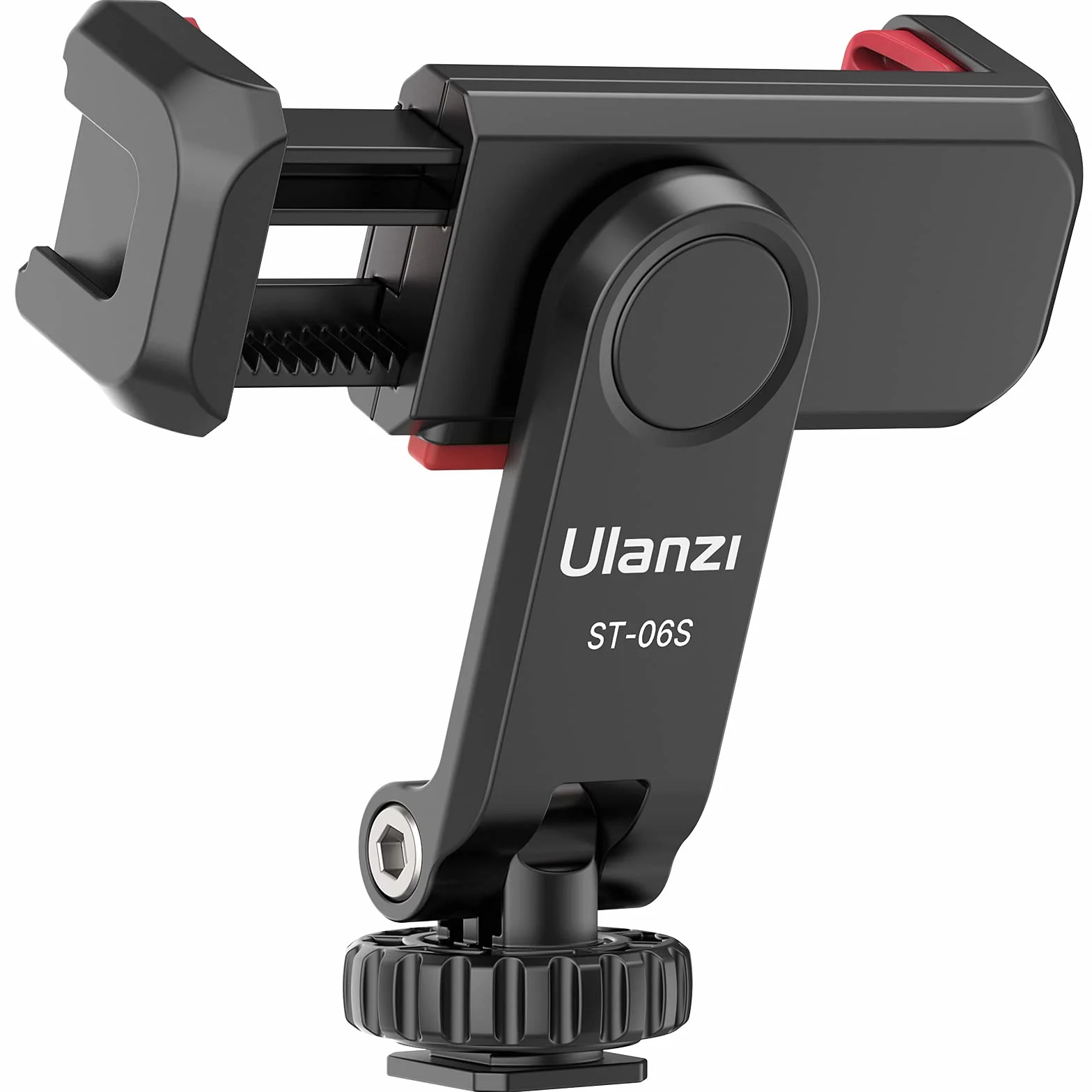 ST-06S wielofunkcyjny uchwyt na telefon, zacisk, uchwyt statywu, obracany o 360°, z dwoma uchwytami na zimne buty do smartfonów, vlog, selfie streamingu, nagrywanie wideo na żywo