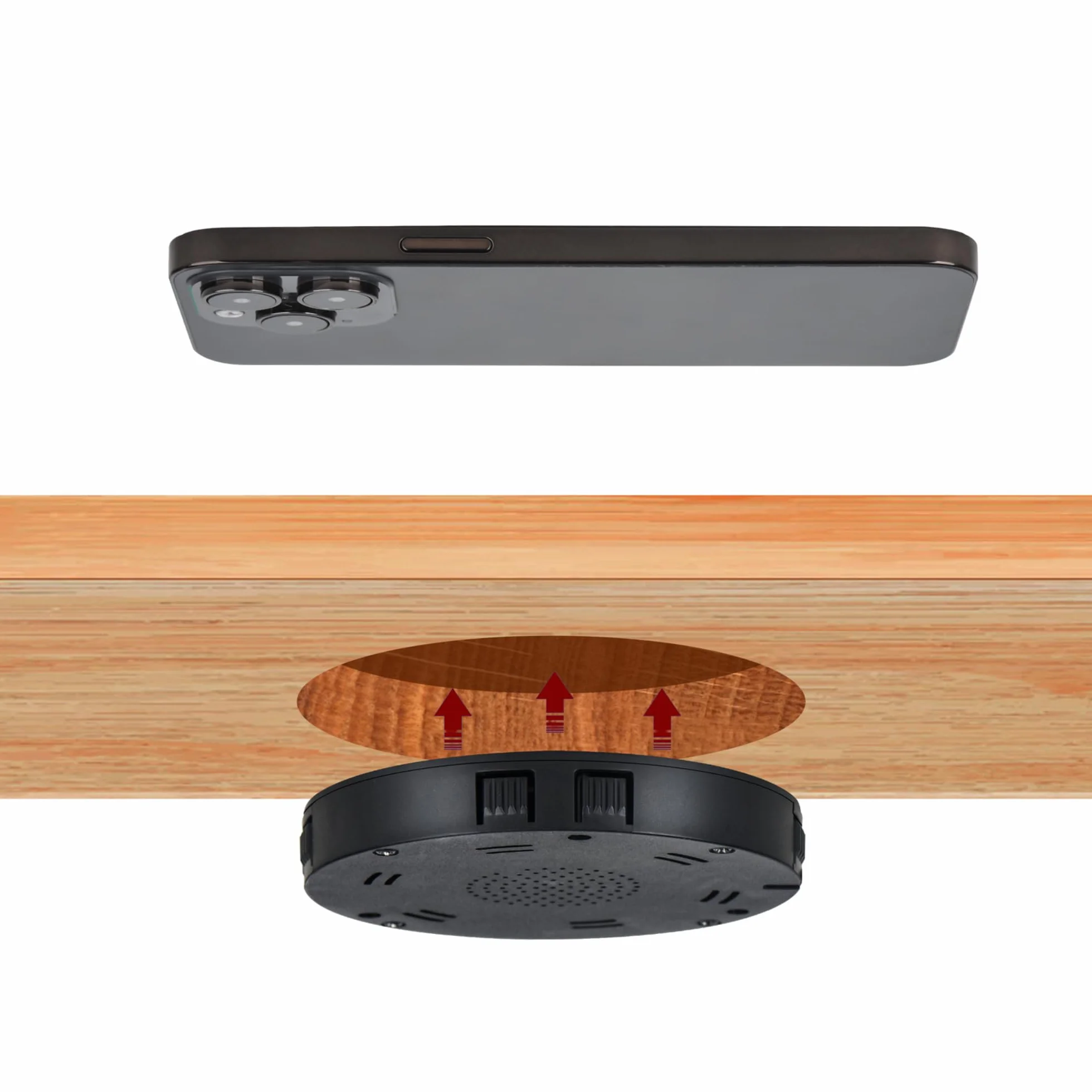 Kalb Bezprzewodowa ładowarka 15W niewidoczna 85 mm x 13,5 mm uniwersalna chroniona ładowanie indukcyjne USB QC 3.0 Plug & Play czarna