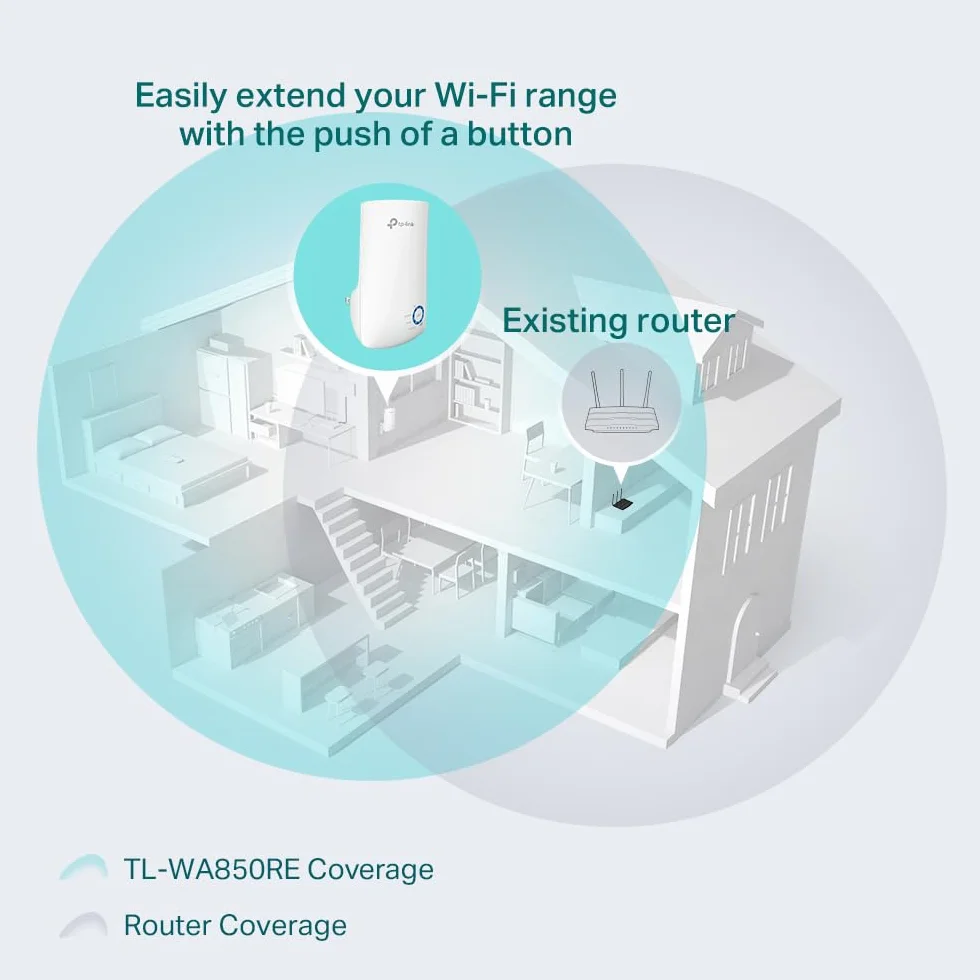 TP-Link TL-WA850RE Wzmacniacz sygnału Wi-Fi N300 2.4GHz Ethernet WPS