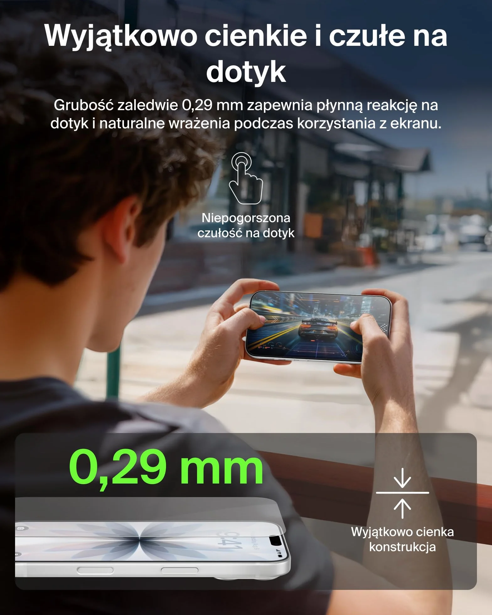 Belkin ScreenForce UltraGlass 2 Powlekane Szkło Ochronne do Telefonów iPhone 17 i iPhone 16 Pro, Odporne na Zarysowania, Twardość 9H, Cienkie, Nakładanie Bez Pęcherzyków, Ochrona Całego Ekranu