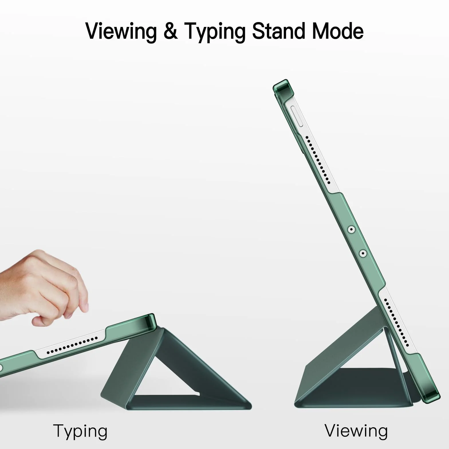 JETech Etui dla iPad Pro 11 Cala, 2022/2021/2020/2018 Model, Obsługuje Ładowanie Pencil, Automatyczne Budzenie/Usypianie (Mglisty Zielony)