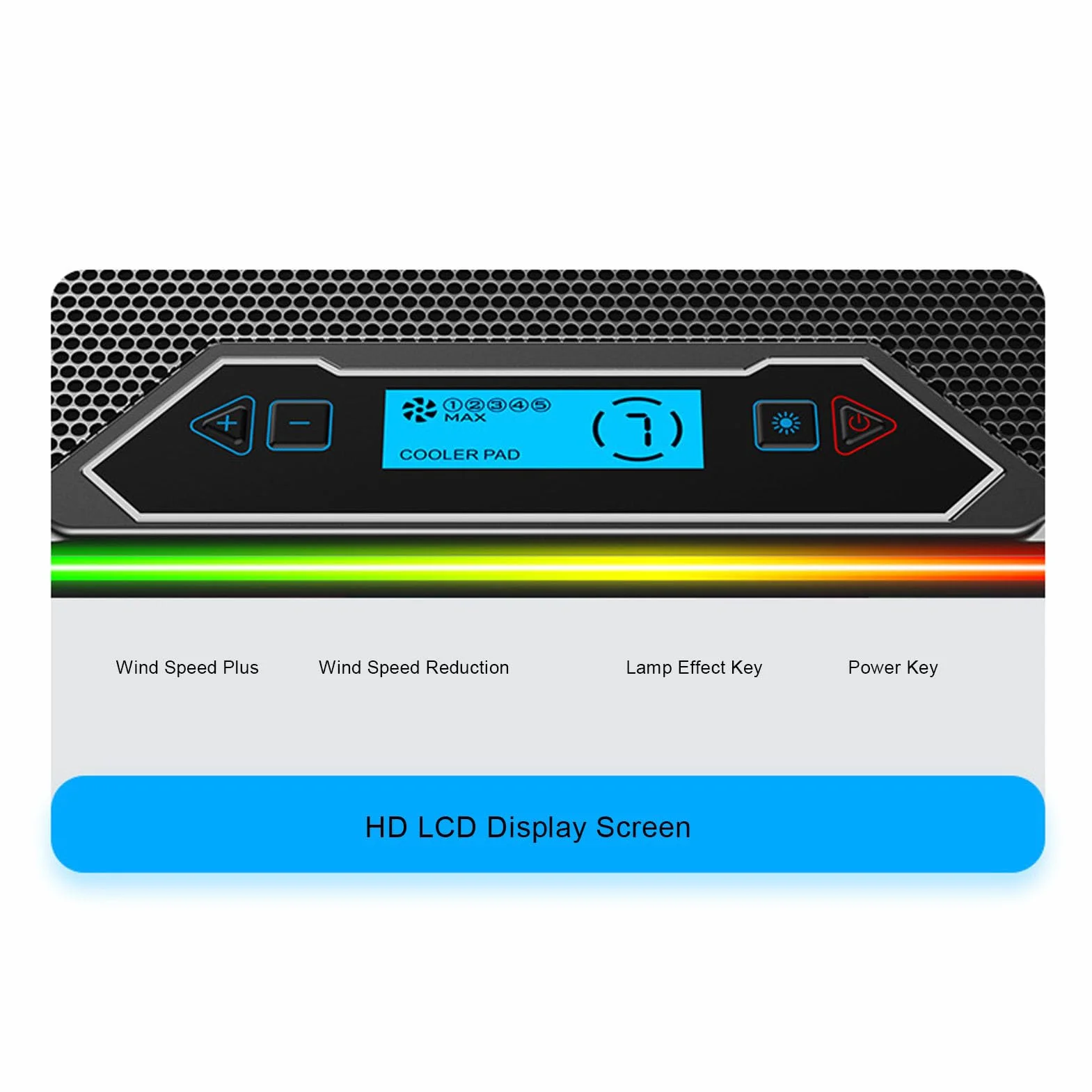 LICAEVEY Podkładka Chłodząca do Laptopa do Gier, 8 Poziomów Regulacji Wysokości, Oświetlenie RGB, 2 Porty USB Oświetlenie RGB Chłodzenie Laptopa 12–19 Cali z Adapterem 3C, Cicha Praca (14 fanów)