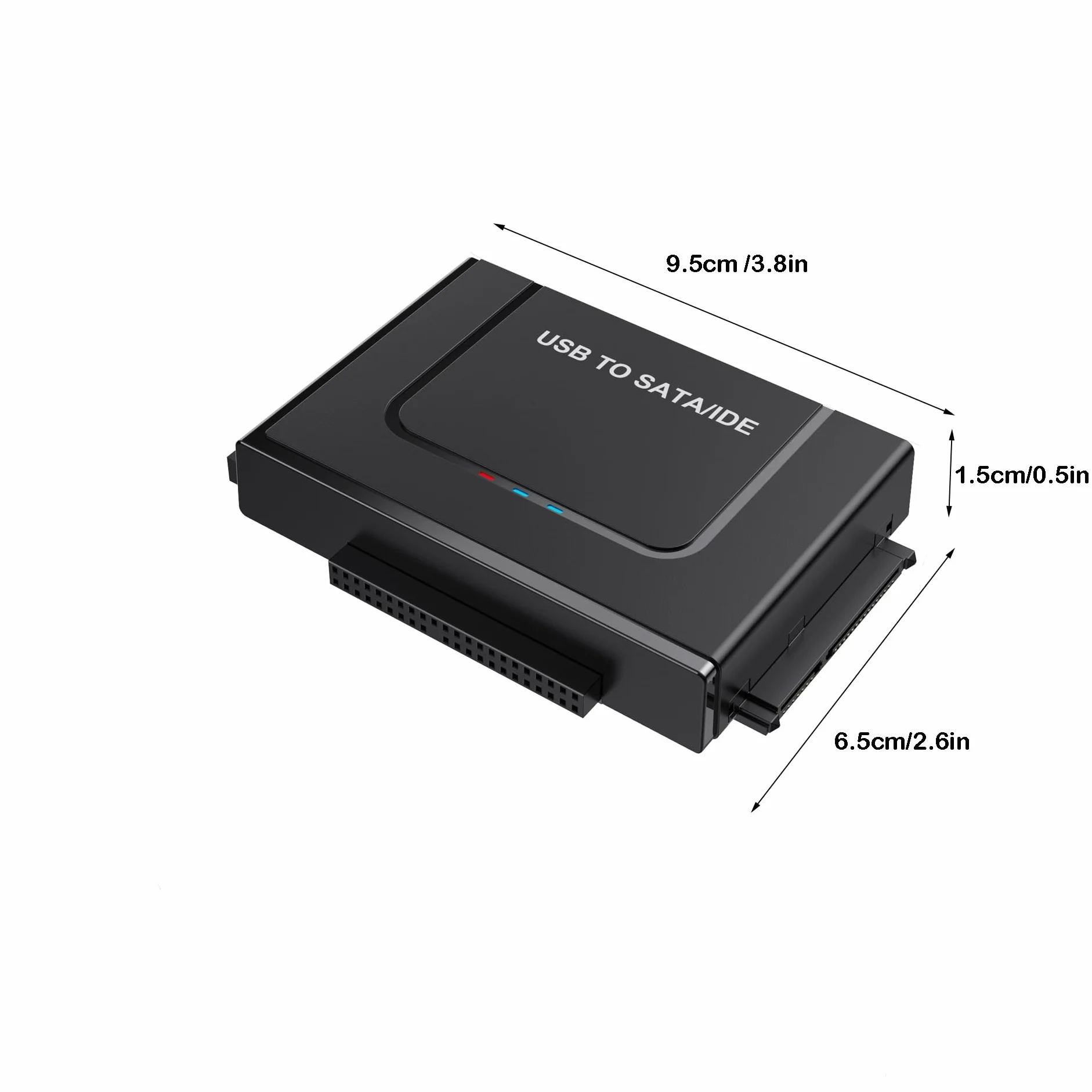 Adapter USB 3.0 na IED SATA, zewnętrzny konwerter czytnika dysku twardego SATA adapter USB do 6.3 cm 8.9 cm HDD SSD z zasilaczem 12/2A