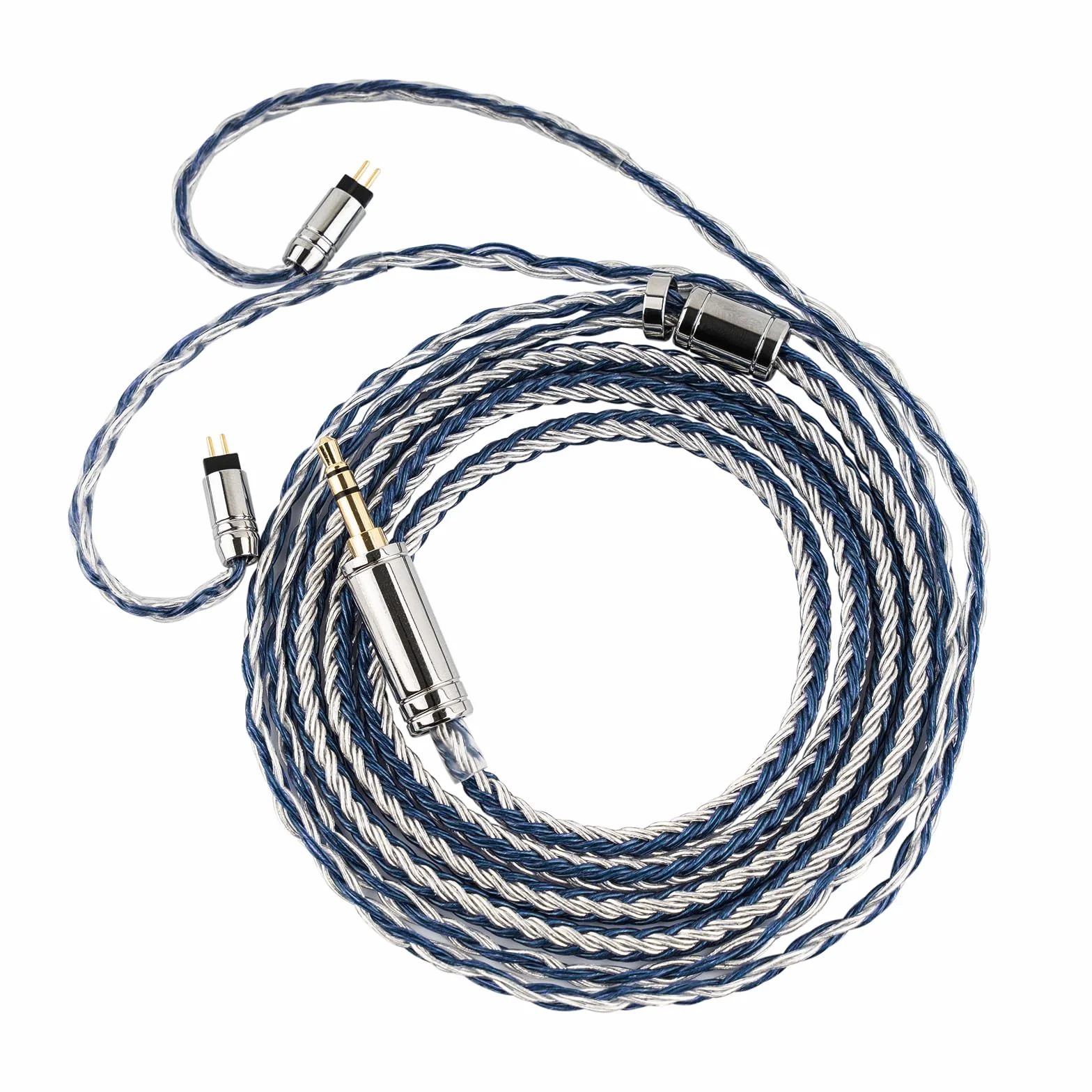 Linsoul Tripowin C-01 kabel IEM, 16-żyłowy hybrydowy kabel miedziano-srebrny, OFC i posrebrzana miedź, zapasowy kabel HiFi do słuchawek przewodowych (2-pinowy, 4,4 mm)