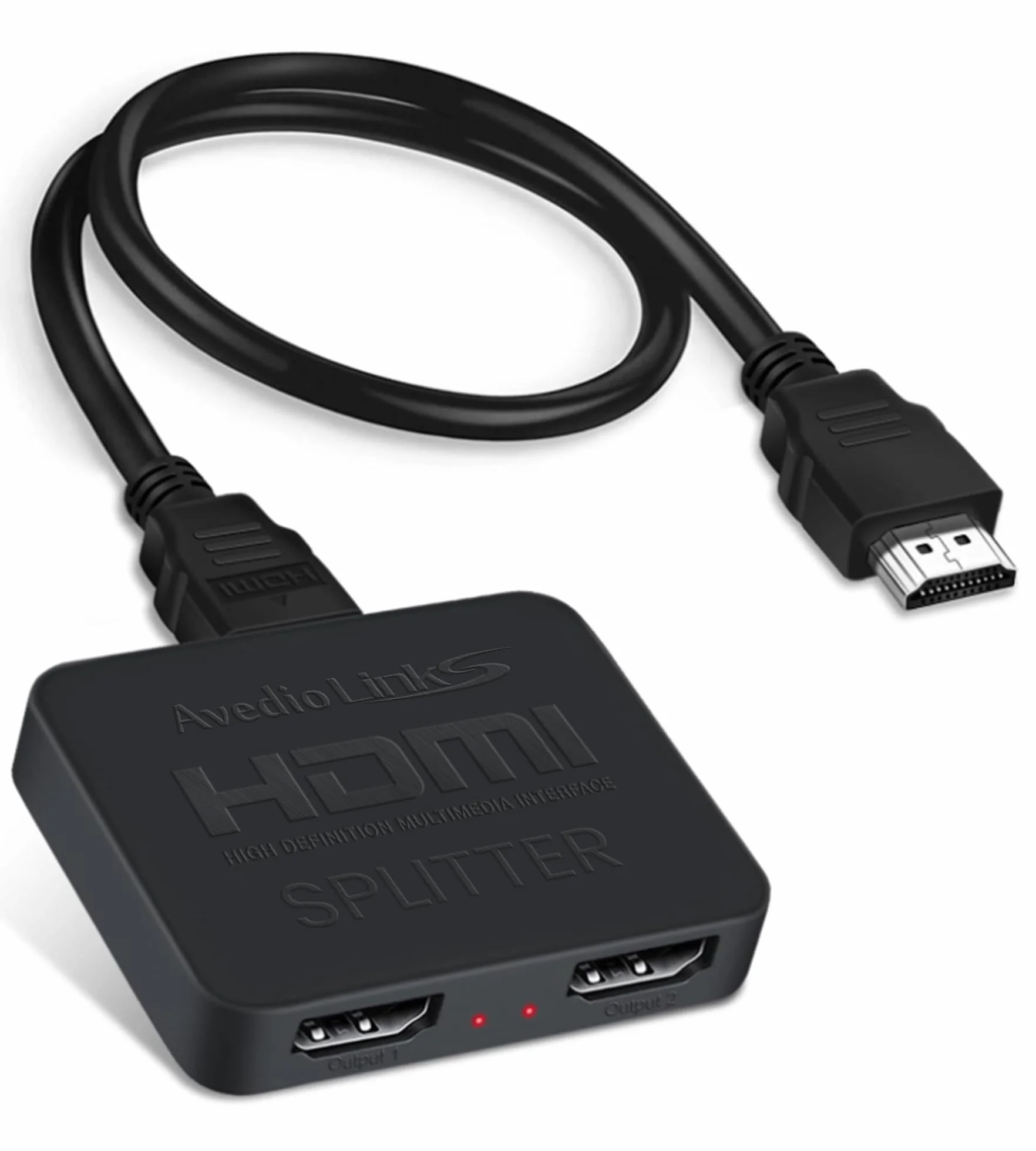 Rozdzielacz Avedio Links HDMI 1 w 2 Out Do Podwójnych Monitorów 4K 60 Hz, Obsługuje HDMI 2.0b, HDCP2.2, Automatyczna Skalowanie, Full 【Mirror Only, Not Extend】