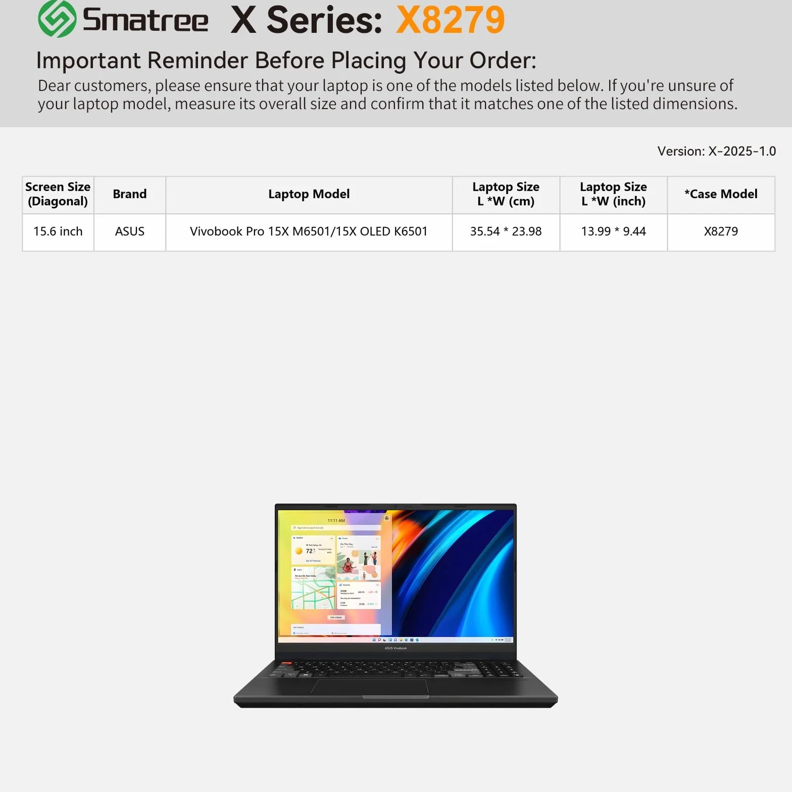 Smatree Twarde etui ochronne z pianki EVA, kompatybilne z 39.6 cm ASUS Vivobook Pro 15X M6501/15X OLED K6501, odporne na wstrząsy i wodoodporne etui na laptopa, różowe (X8279P)