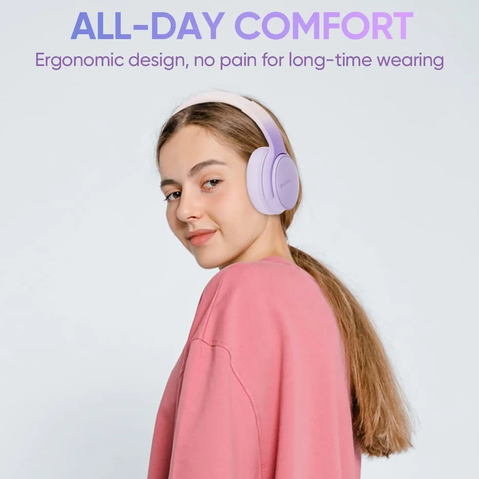 Bezprzewodowe i przewodowe słuchawki nauszne Bluetooth 5.3 | 30 godzin pracy na baterii i szybkie ładowanie, połączenia HD, redukcja szumów, składane, 158 g, do gier, biura, nauki