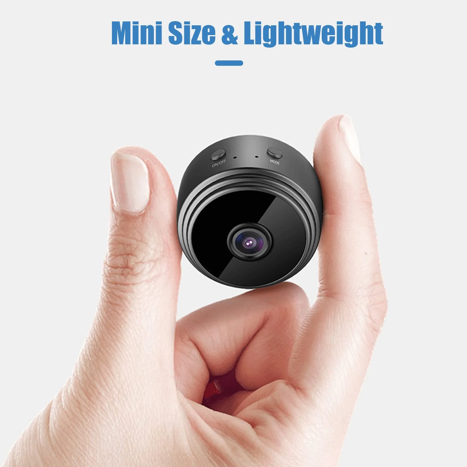 Mini kamera wideo 1080P WiFi, kamera wideo szerokokątna 150°, IR widoczność w nocy, wykrywanie ruchu, 128 GB pamięć rozszerzenia, 240 mAh bateria do monitorowania niemowląt, zwierząt, dom