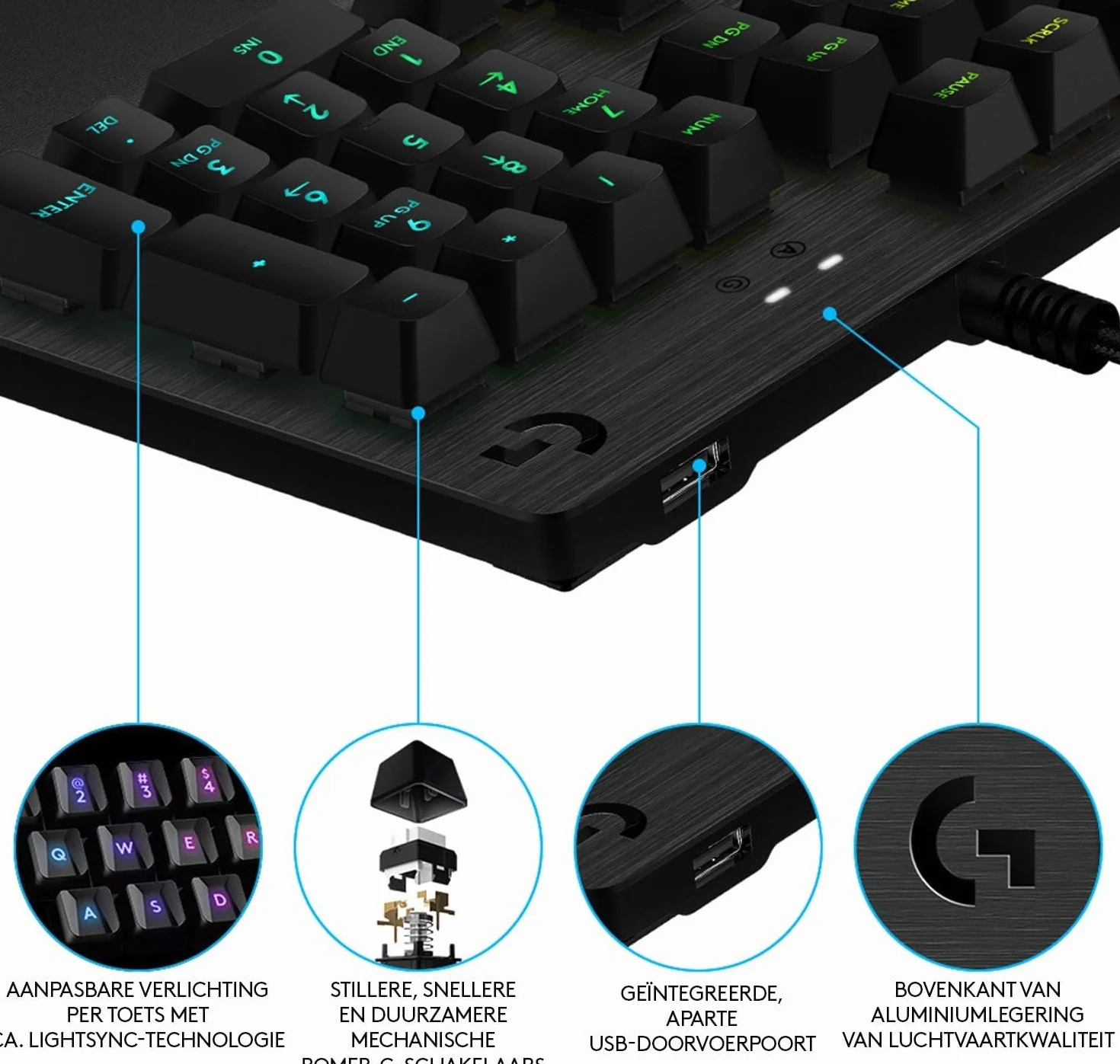 Logitech G512 Carbon Lightsync Rgb Mechanical Gaming Keyboard With Gx Brown Switches, Mechaniczna Klawiatura Do Gier Rgb, Tactile Przełączniki,Pc/Mac - Czarny,920-009352
