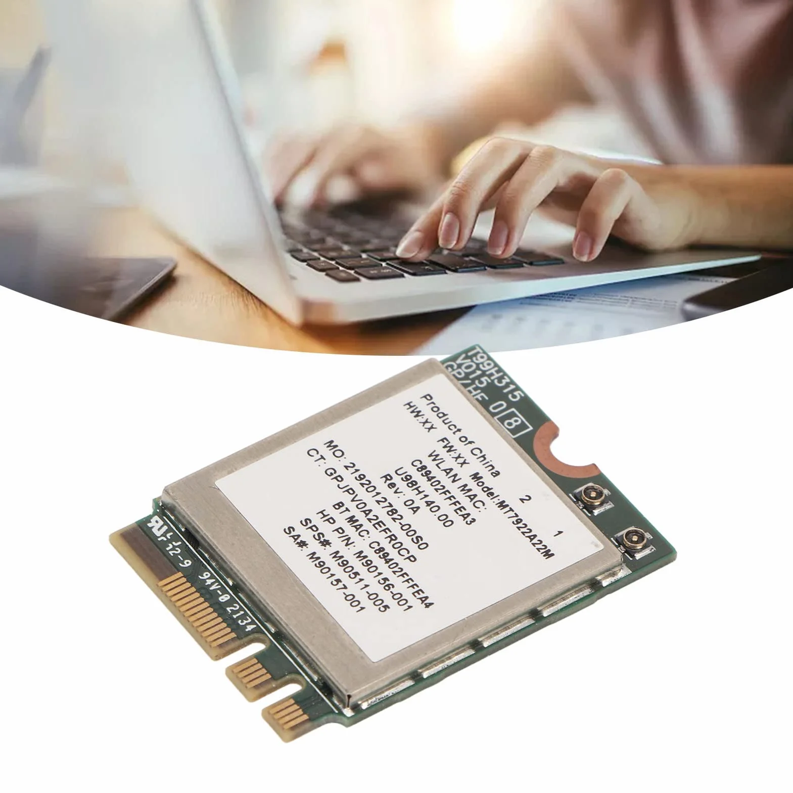 MT7922 Wi-Fi 6E Bezprzewodowa Karta Sieciowa 2400 Mb/s 2.4G/5G 802.11AX M.2 NGFF Bluetooth 5.2 MU-MiMO Adapter Karty Sieciowej