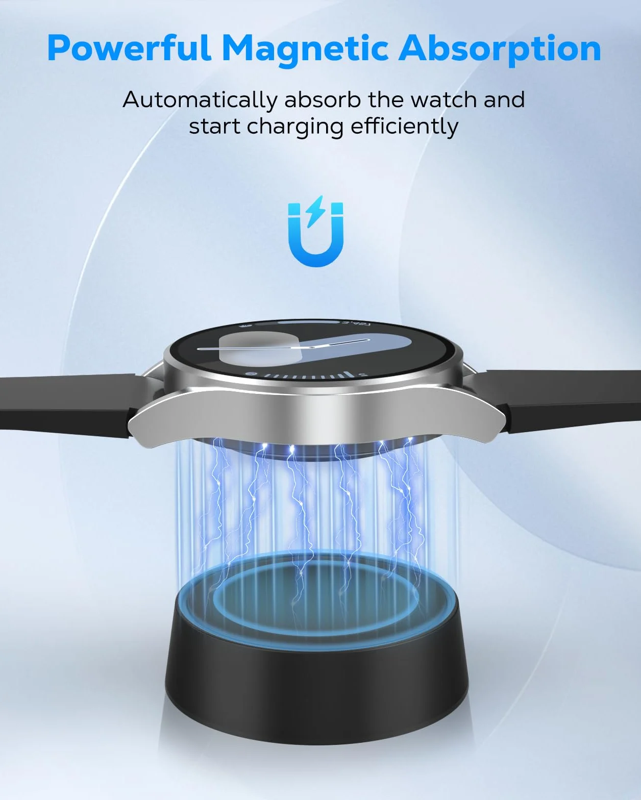 MoKo Magnetic Charger Adapter for Samsung Galaxy Watch Ultra/7/6/5/4/3/FE/Active 2/1, Wireless Charging Cradle with USB C