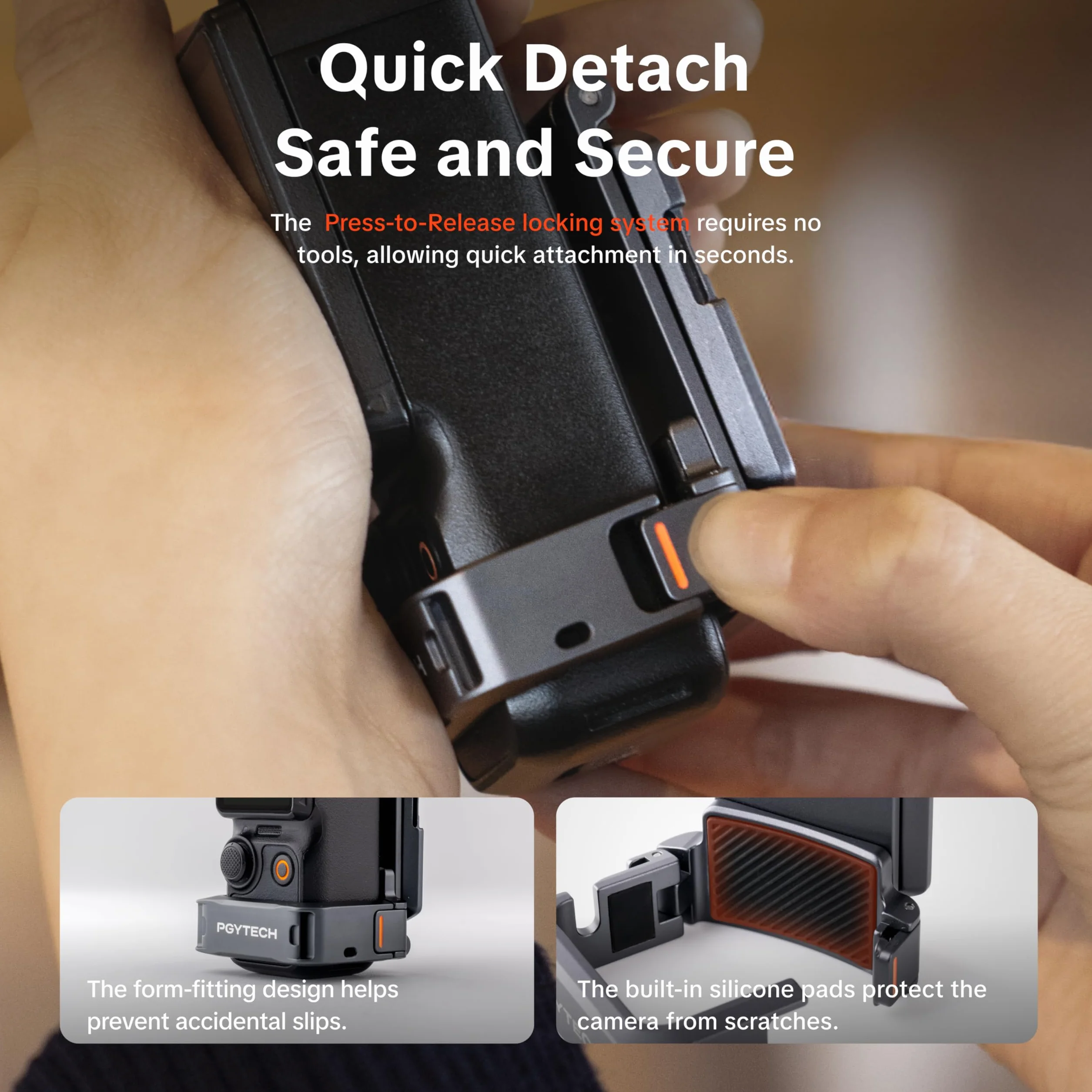 PGYTECH Klatka do Dji Osmo Pocket 3/4/4P/Xtra Muse, Ramka Rozszerzająca | Trwały Stop Aluminium, Szybkie Mocowanie Magnetyczne, Mocowanie Zimna Stopka i 1/4, Lekka Obudowa Ochronna