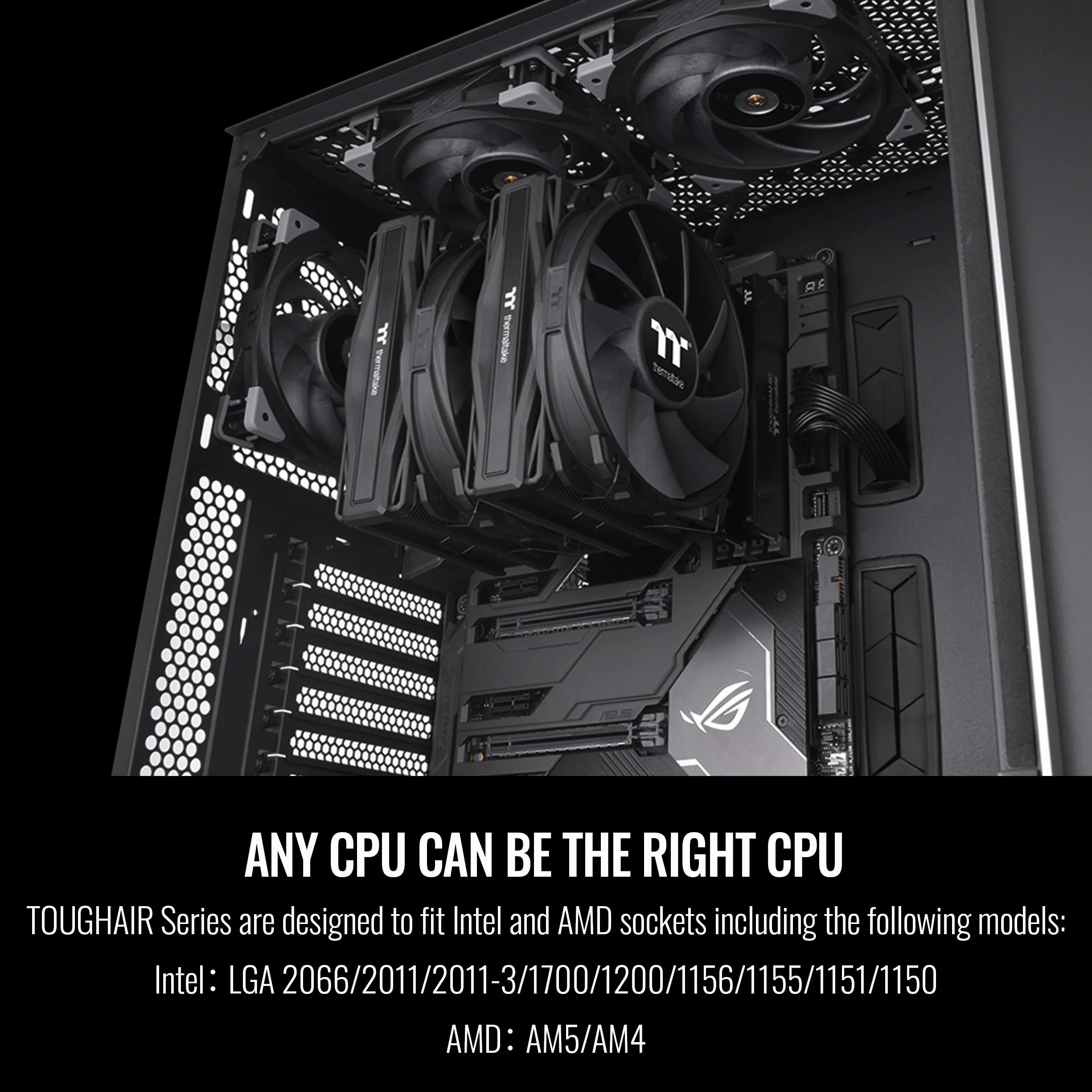 Thermaltake TOUGHAIR 710 Black Edition 250 W TDP chłodziarka procesora, Intel LGA 1700/1200, AMD AM5/AM4, podwójna konstrukcja wentylatora, miedziana podstawa z 7 rurami grzewczymi, CL-P117-CA14BL-A