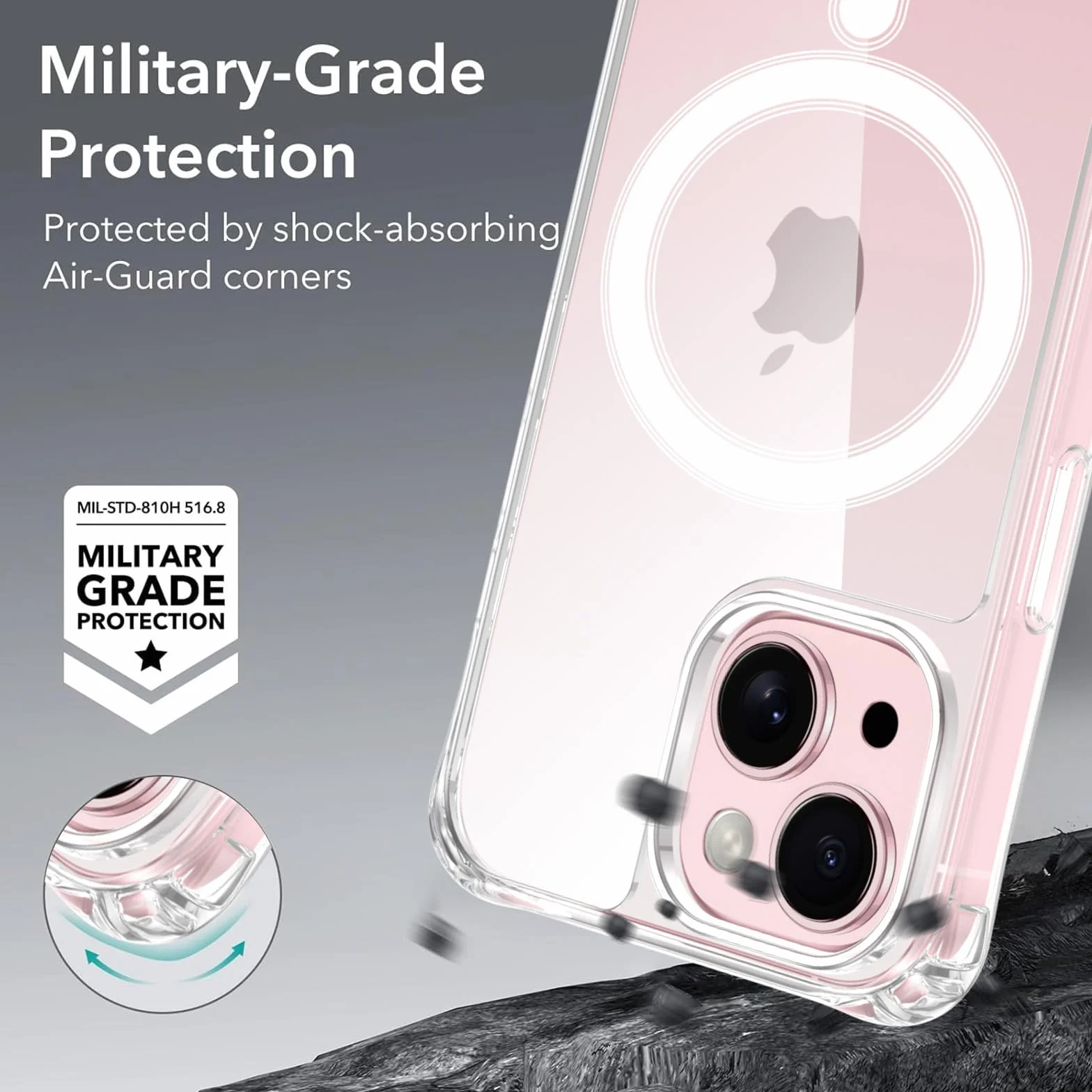 Etui magnetyczne do iPhone 15 ze sznurkiem, kompatybilne z MagSafe, przezroczyste etui z regulowaną smyczą, ultracienkie, miękkie, silikonowe TPU, odporne na wstrząsy etui do iPhone 15