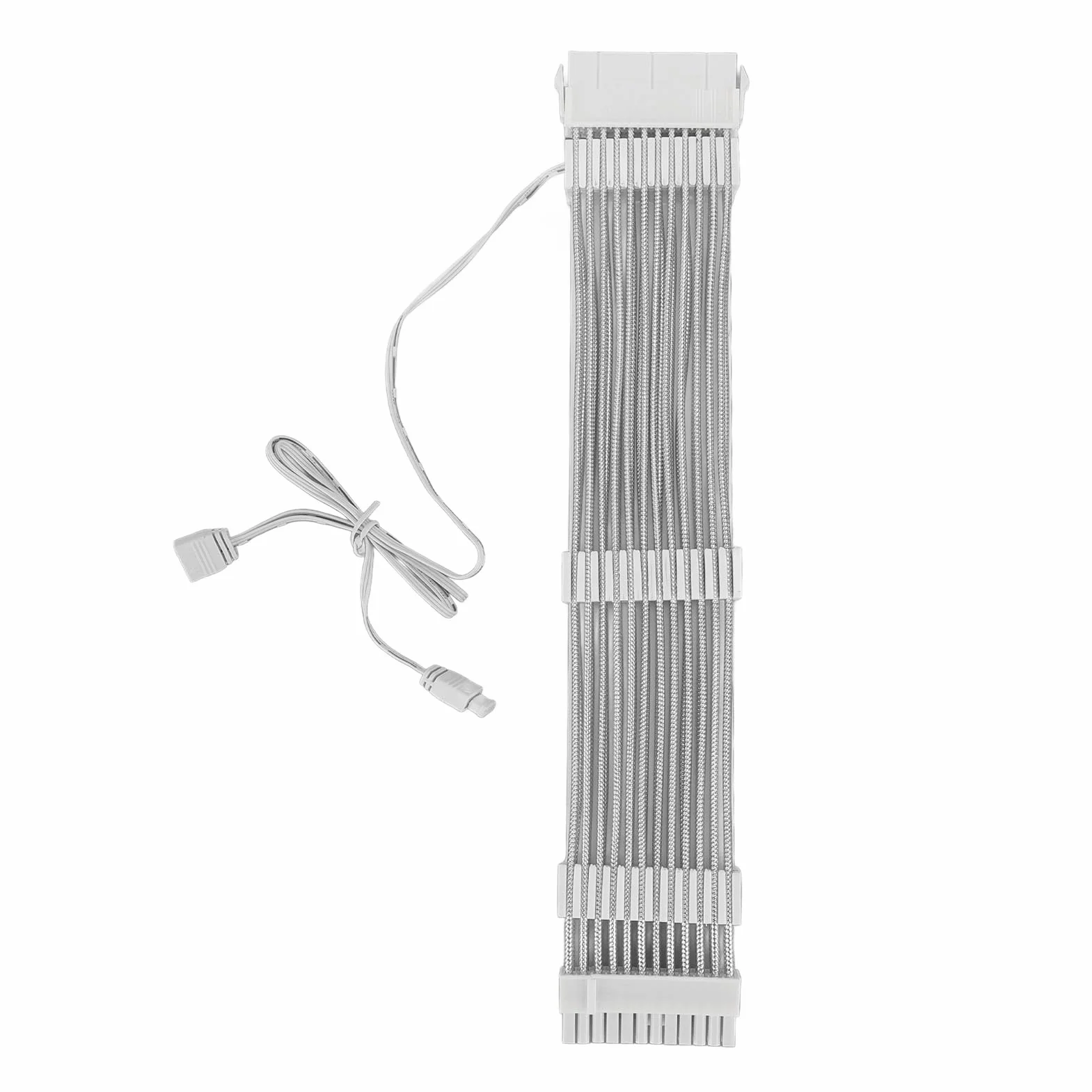Przedłużacz zasilania RGB, kabel zasilacza ARGB z 5 V 3-pinową obsługą adresowalną, kabel RGB 18AWG do komputera stacjonarnego ze zsynchronizowanymi efektami świetlnymi (24-pinowy kabel ARGB)