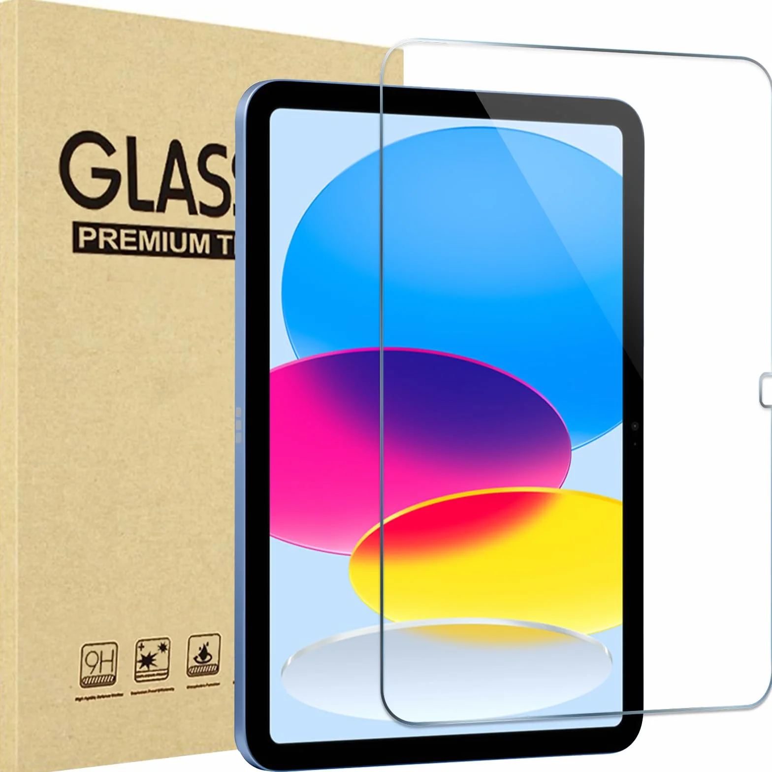 ProCase 1 sztuka folia ochronna do iPada 10. generacji 10,9 cala 2022, szkło hartowane 9H do iPada 10th Screen Protector folia szkło ochronne folia ochronna na wyświetlacz — przezroczysta