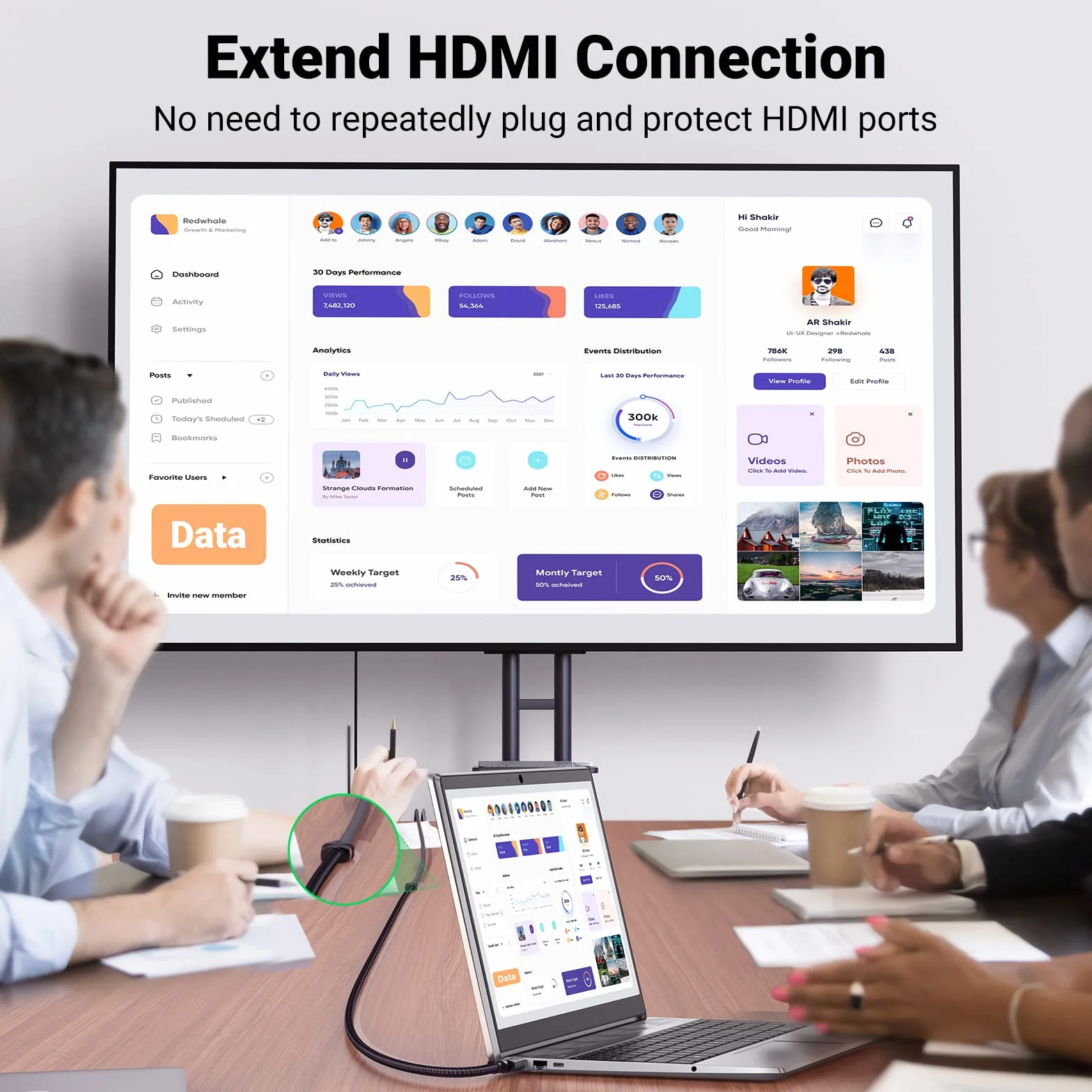 UGREEN Przedłużacz 8K HDMI 2.1 Żeński na Męski Przedłużacz HDMI UHD 8K, 3D, ARC, Ethernet Przedłużacz Kabla Obsługuje PS5 PS4 PS3 Przełącznik Xbox Monitor Laptop PC itp. (0,5M)