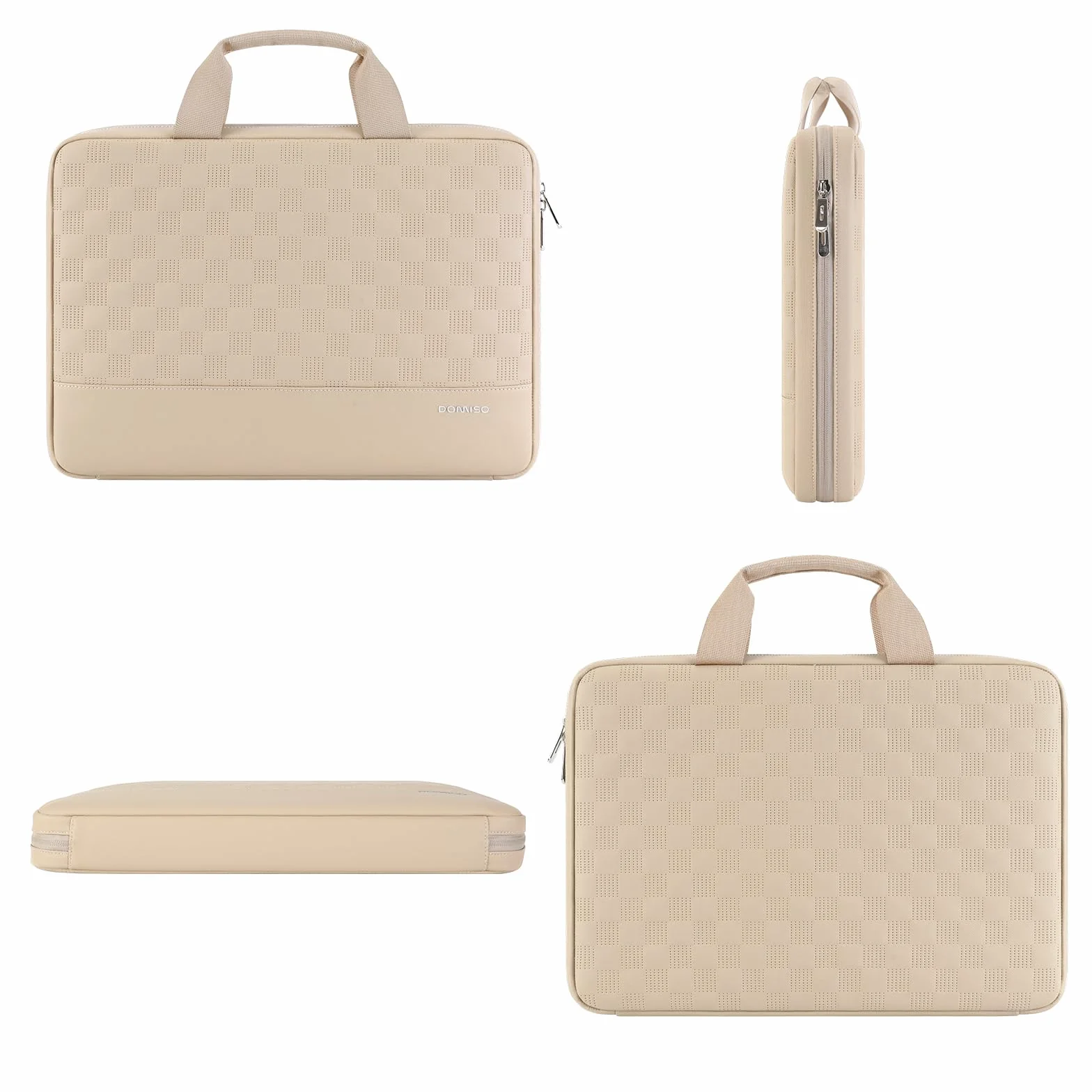 DOMISO Torba na laptop 17 cali, wodoszczelna osłona z uchwytem, etui do notebooka, PC Case do 17,3 cala Lenovo / HP / Acer / Chromebook / Dell / MSI, beżowa