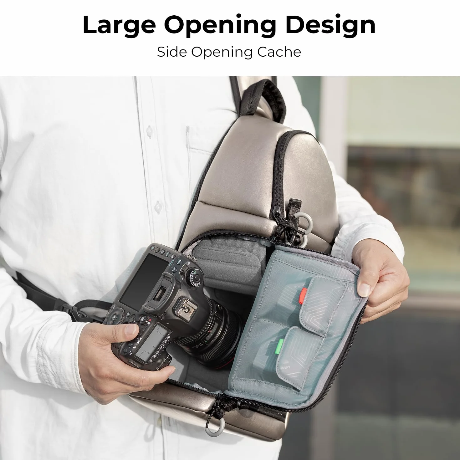 K&F Concept Torba na aparat, torba crossbody, wodoodporny plecak na ramię, DSLR/SLR, etui na aparat bezlusterkowy, torby fotograficzne z uchwytem na statyw kompatybilne z
