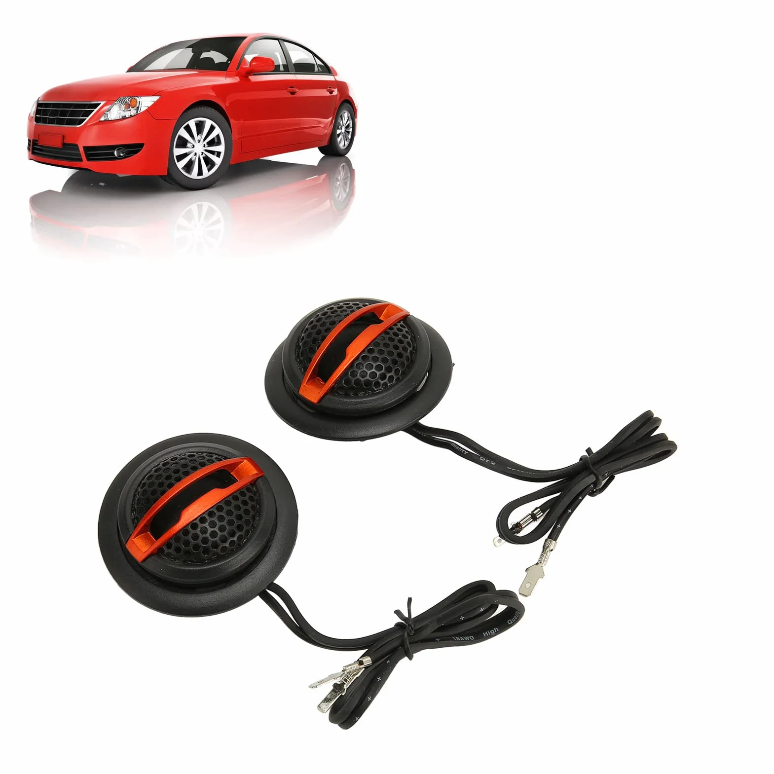 Głośniki Wysokotonowe do Car Audios, 150W 4Ω 2-kanałowy Głośnik Wysokotonowy HiFi Sound z miękką kopułką i podstawą Tuby, Kompaktowy Głośnik Wysokotonowy z Wbudowanym Kondensatorem