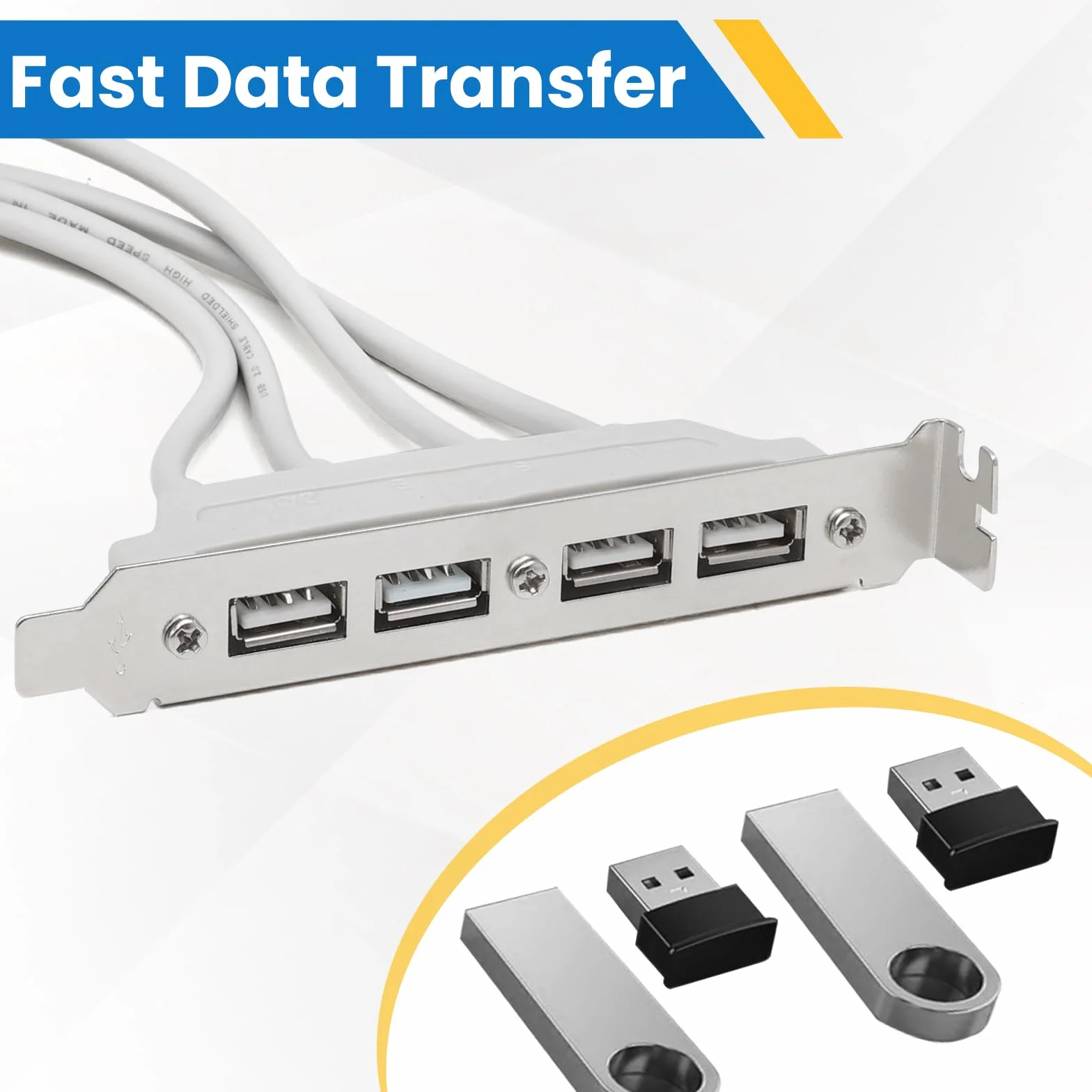 4 porty USB 2.0 do IDC 9-pinowe gniazdo przedłużające do 4 USB A żeńskie z gniazdem PCI 30 cm