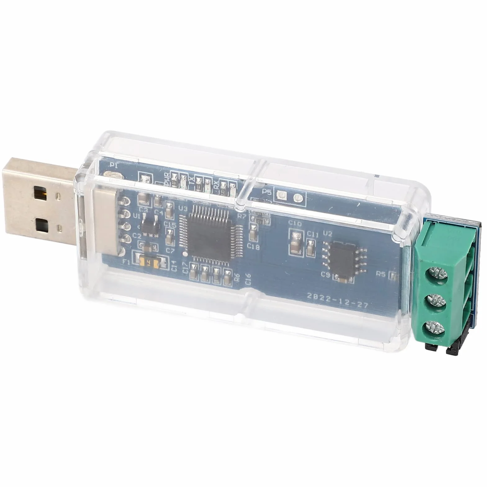 Moduł konwertera USB na CAN, adapter konwertera USB na CAN, 3-kolorowy wskaźnik stanu LED, nieizolowany chip, prędkość transmisji USB do CAN, kabel USB do CAN, kabel USB