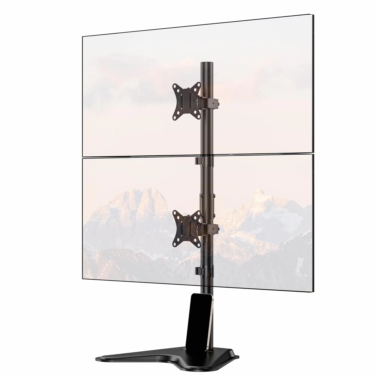 PUTORSEN Wolnostojący pionowy regulowany podwójny monitor uchwyt, podwójny monitor 13"-34" (pręt o wysokości 81,5 cm), kompatybilny z VESA 75100, maksymalna waga 9 kg