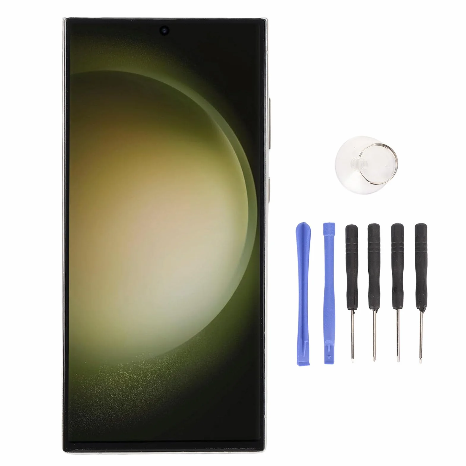Cocoarm Wymiana Ekranu dla S23 Ultra 5G TFT LCD Zespół Digitizera z Ekranem Dotykowym 6,8 Cala z ramką i Narzędziami do Naprawy 120 Hz Multi Touch dla Użytkowników SM S918 (SILVER)