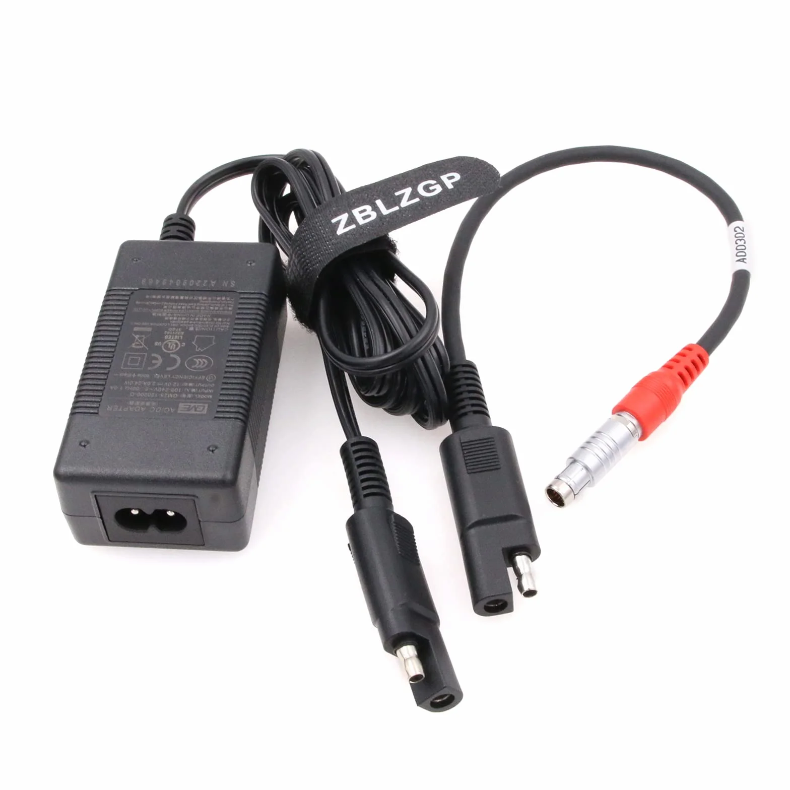 A00302 kabel zasilający z adapterem do ładowania GPS HiPer na SAE 2-pinowy wtyk