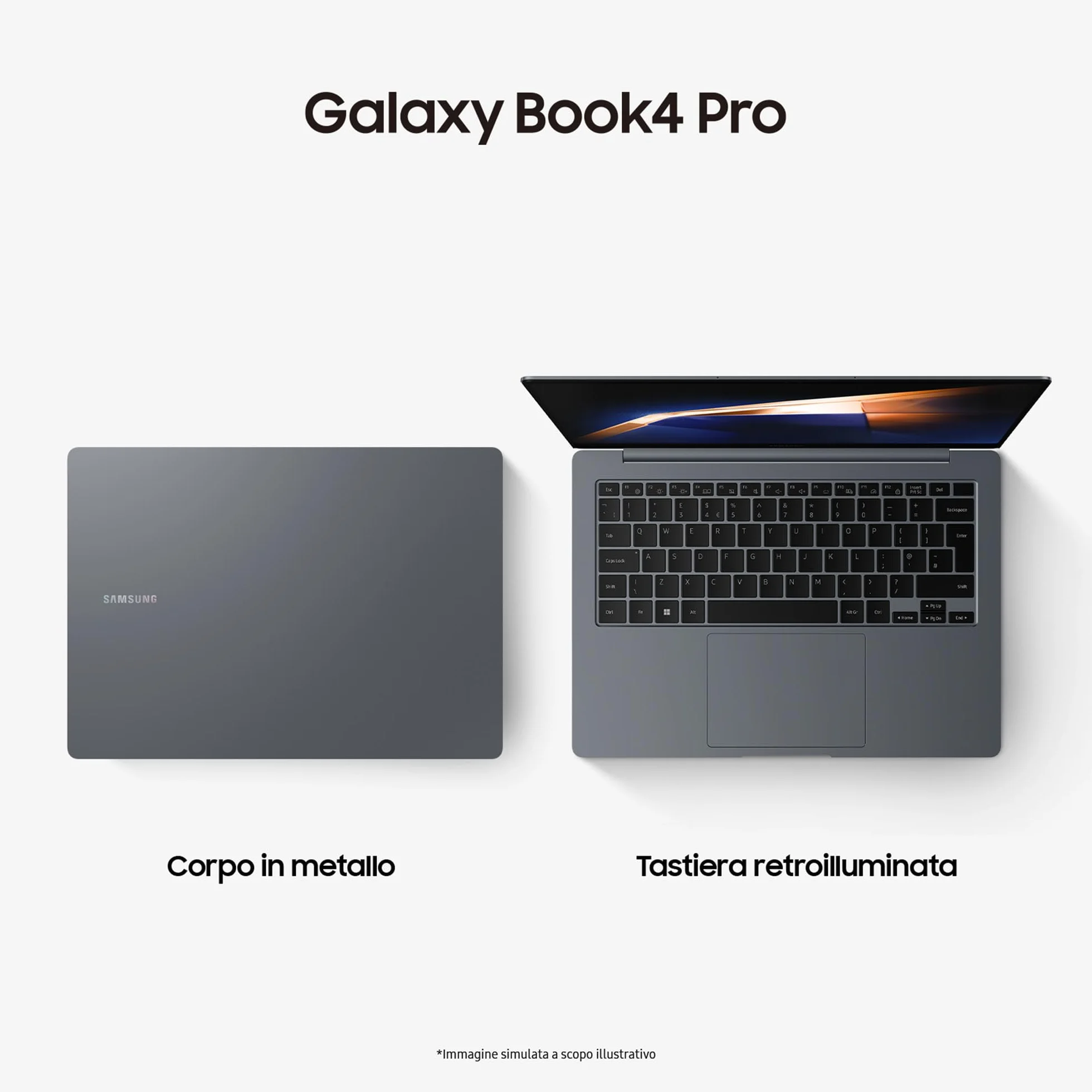 Samsung Galaxy Book4 Pro, procesor Intel® Core™ Ultra 7, 16 GB RAM, 512 GB, laptop 14" Dynamic AMOLED 2X Touch, Windows 11 Home, Moonstone Gray [wersja włoska]