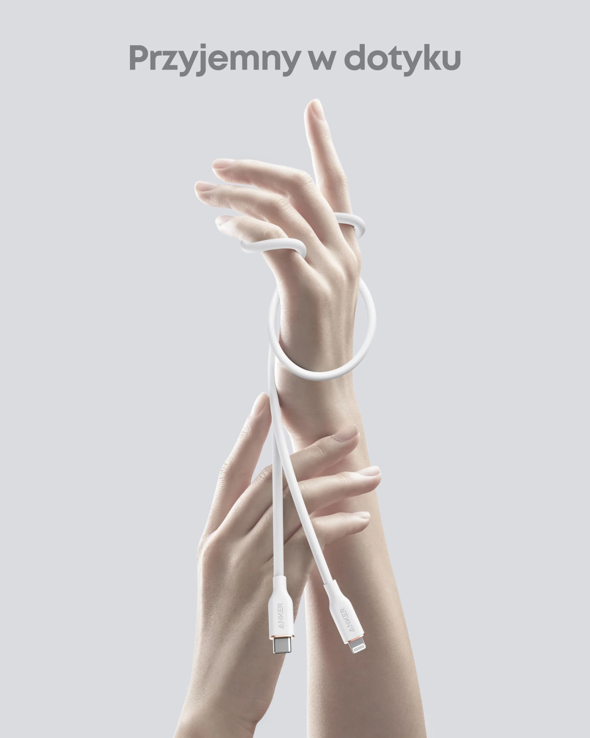 Anker Powerline III Flow, Kabel USB-C na Lightning 180 cm, kompatybilny z iPhone 14/13/12/11, AirPods Pro, certyfikat MFi, silikonowy (śnieżnobiały)