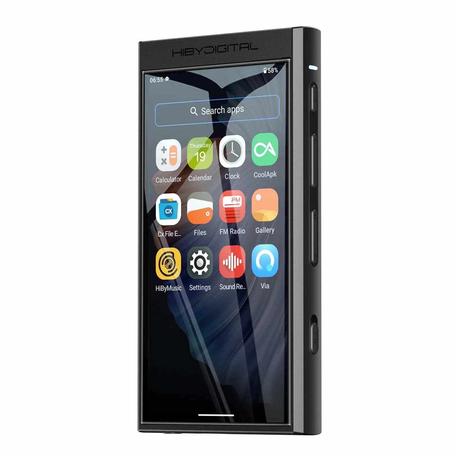 HiBy Cyfrowy odtwarzacz audio M300 z wbudowanym głośnikiem, Android 13 OS, Bluetooth, WiFi, FM, PCM768k, DSD256, 32 GB (czarny)