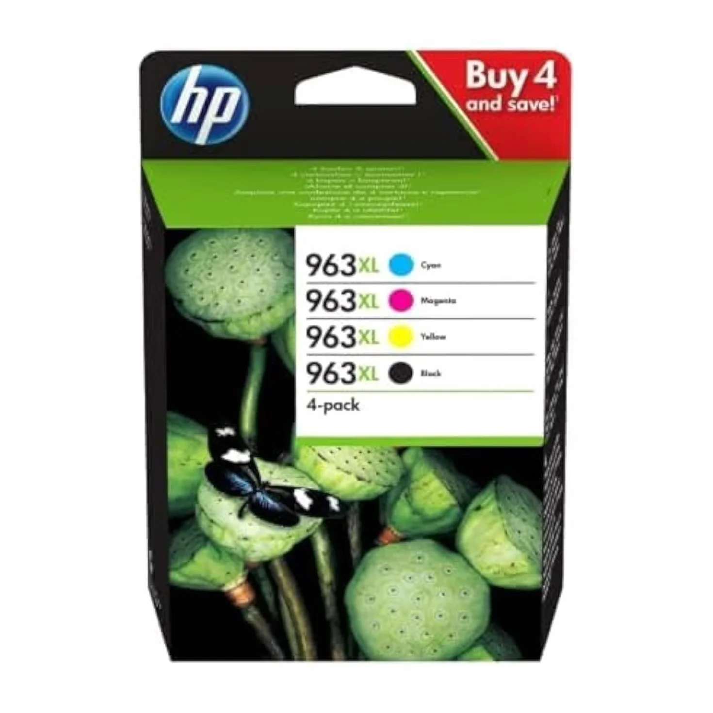 HP 963 XL 3YP35AE, zestaw 4 oryginalnych wkładów do HP OfficeJet Pro 9010, OfficeJet Pro 9012, OfficeJet Pro 9015