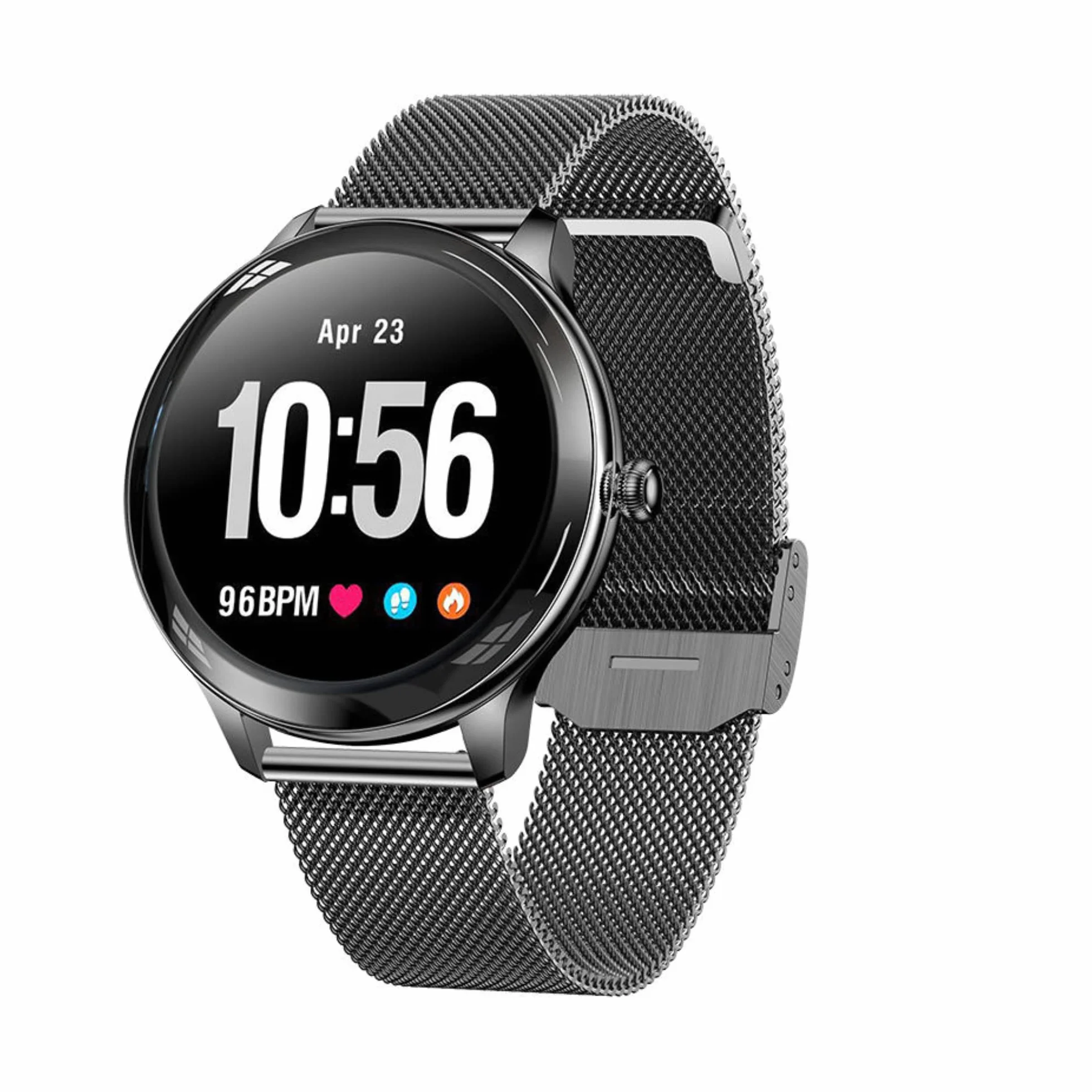 XWATCH Lady Pro, damski smartwatch połączenia, SMS, sport i zdrowie, dziecko, autonomia 7 dni... (czarna bransoletka mediolańska)