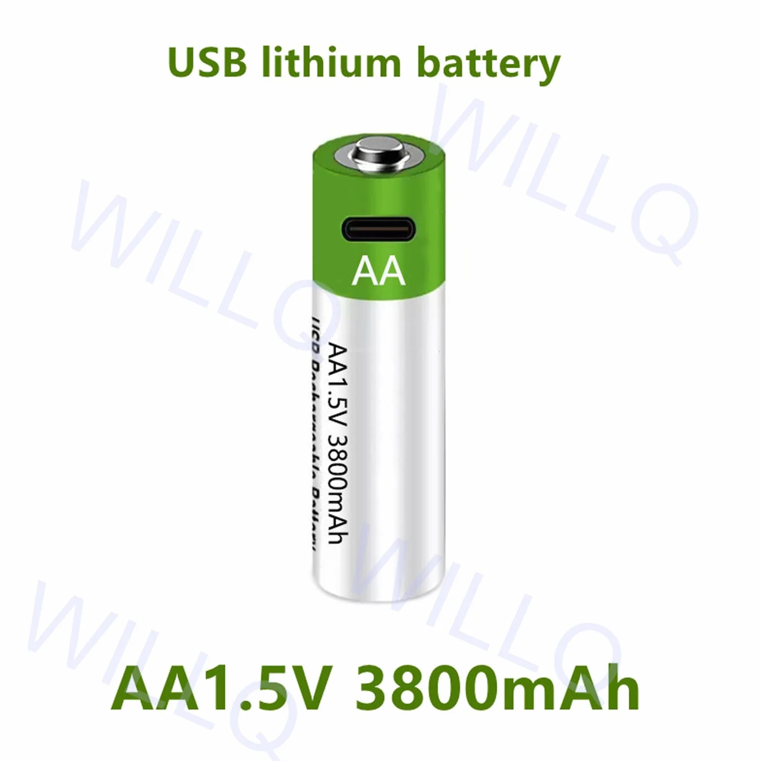 Akumulatory litowe AA 1,5V USB 5700mWh (3800mAh) Podwójny akumulator litowo A 1,5V z kablem USB ładowania Zestaw akumulatorów z szybkim ładowaniem w ciągu 1 godziny