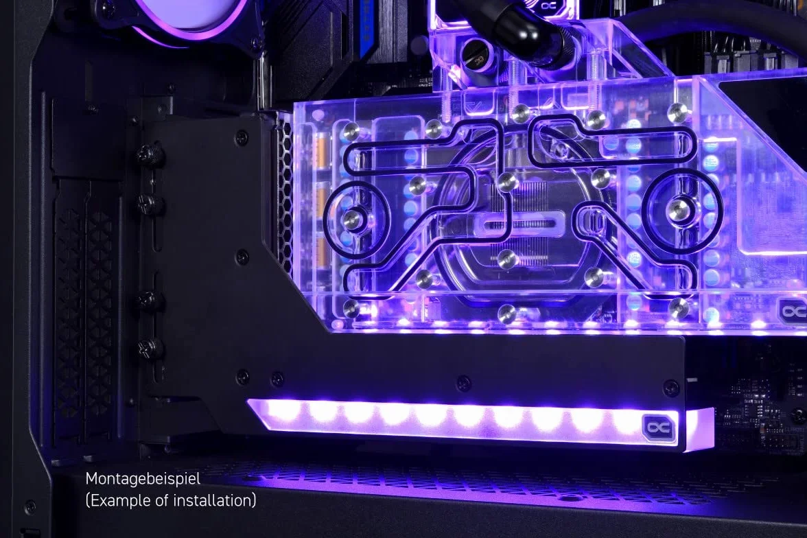 Alphacool 11951 Aurora pionowy uchwyt GPU z kablem Riser uchwyt VGA karta graficzna