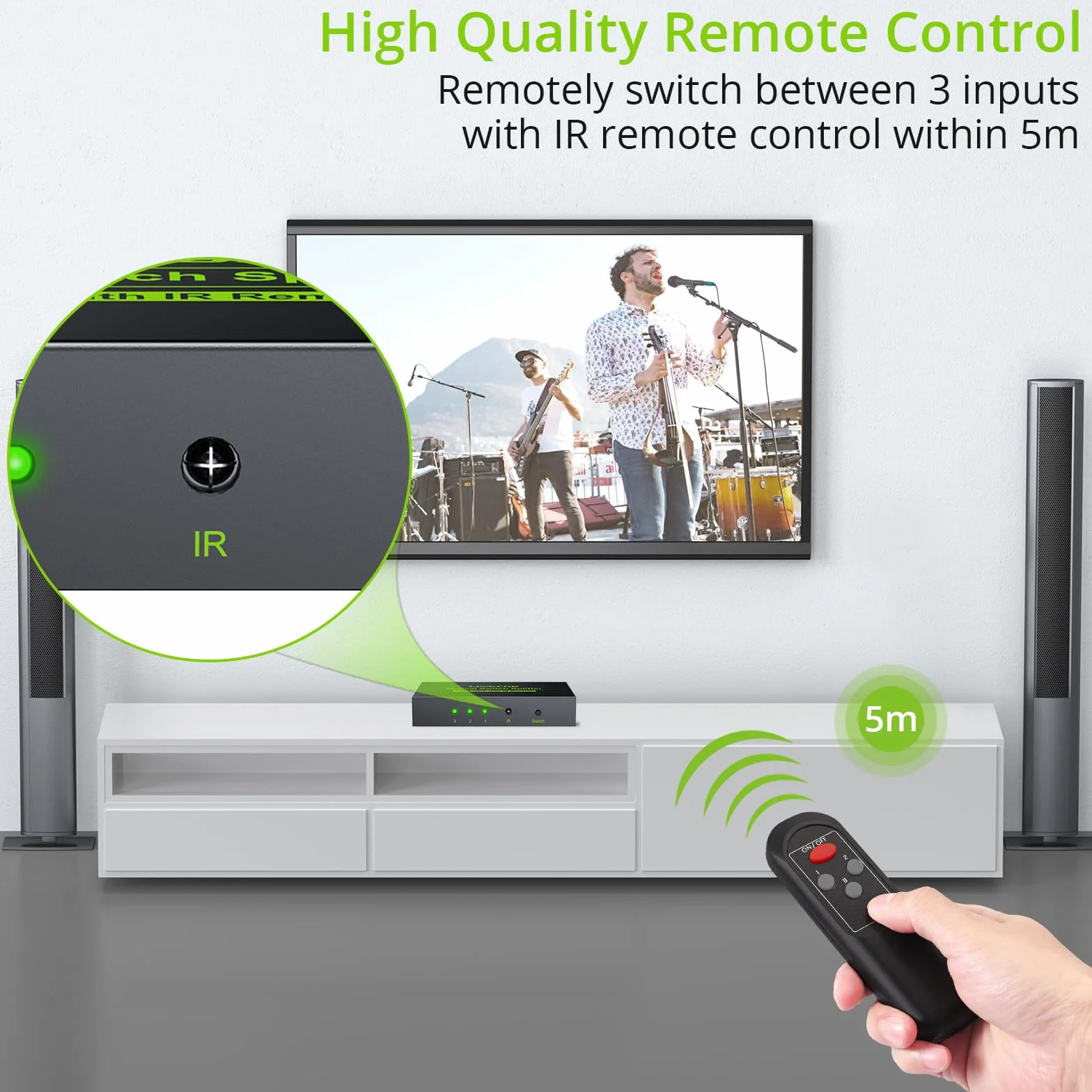 Optyczny przełącznik audio, LiNKFOR 3x2 Toslink SPDIF cyfrowy światłowodowy przełącznik audio z pilotem zdalnego sterowania przełącznik audio LPCM2.0 DTS Dolby-AC3 z kablem optycznym