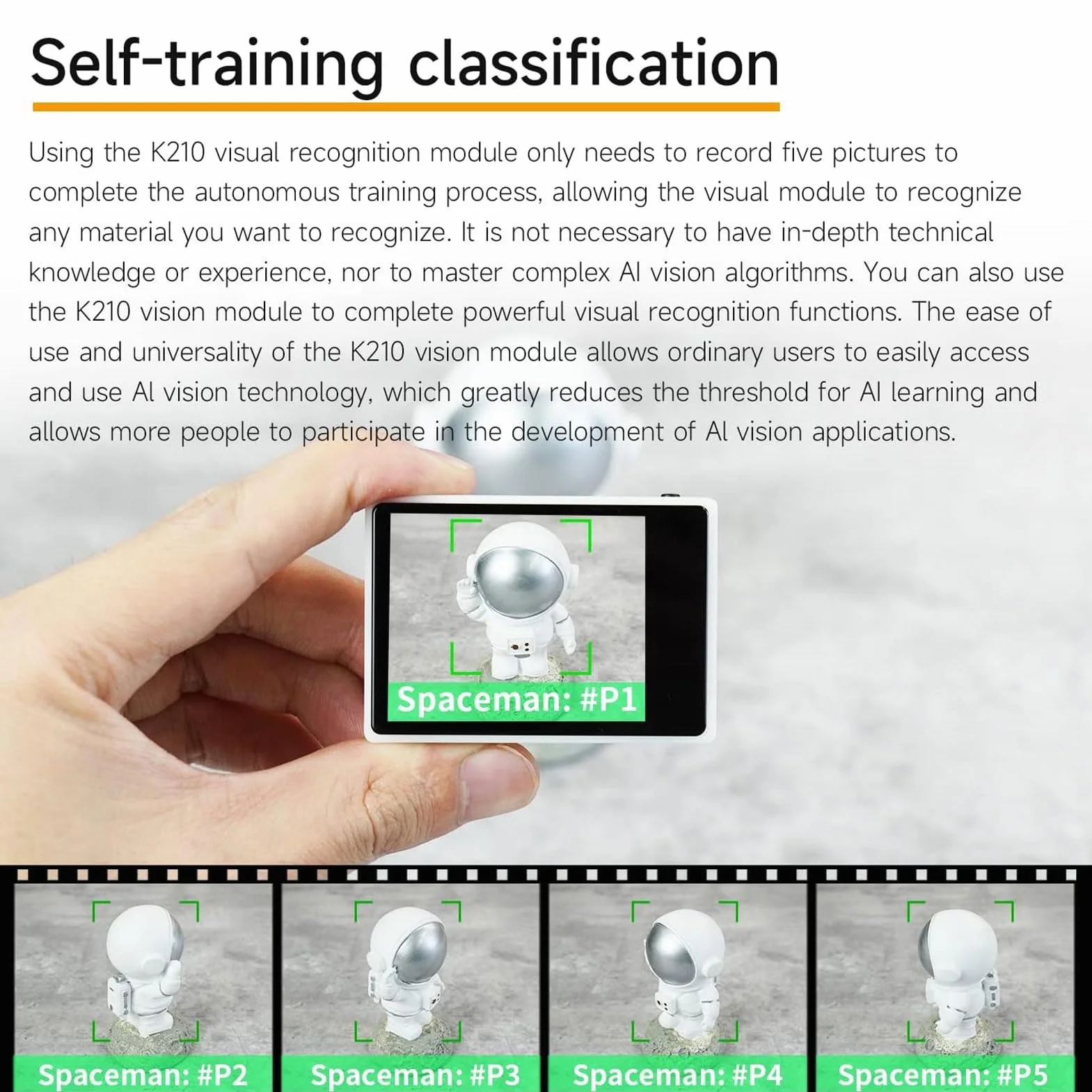 Bewinner Moduł Kamery Wizyjnej, Zestaw do Samodzielnego Montażu Technologii AI z kamerą 2 MP OV2640 i 2-calowym Ekranem Dotykowym LCD do Edukacji w Zakresie Robotyki STEM, Przetwa