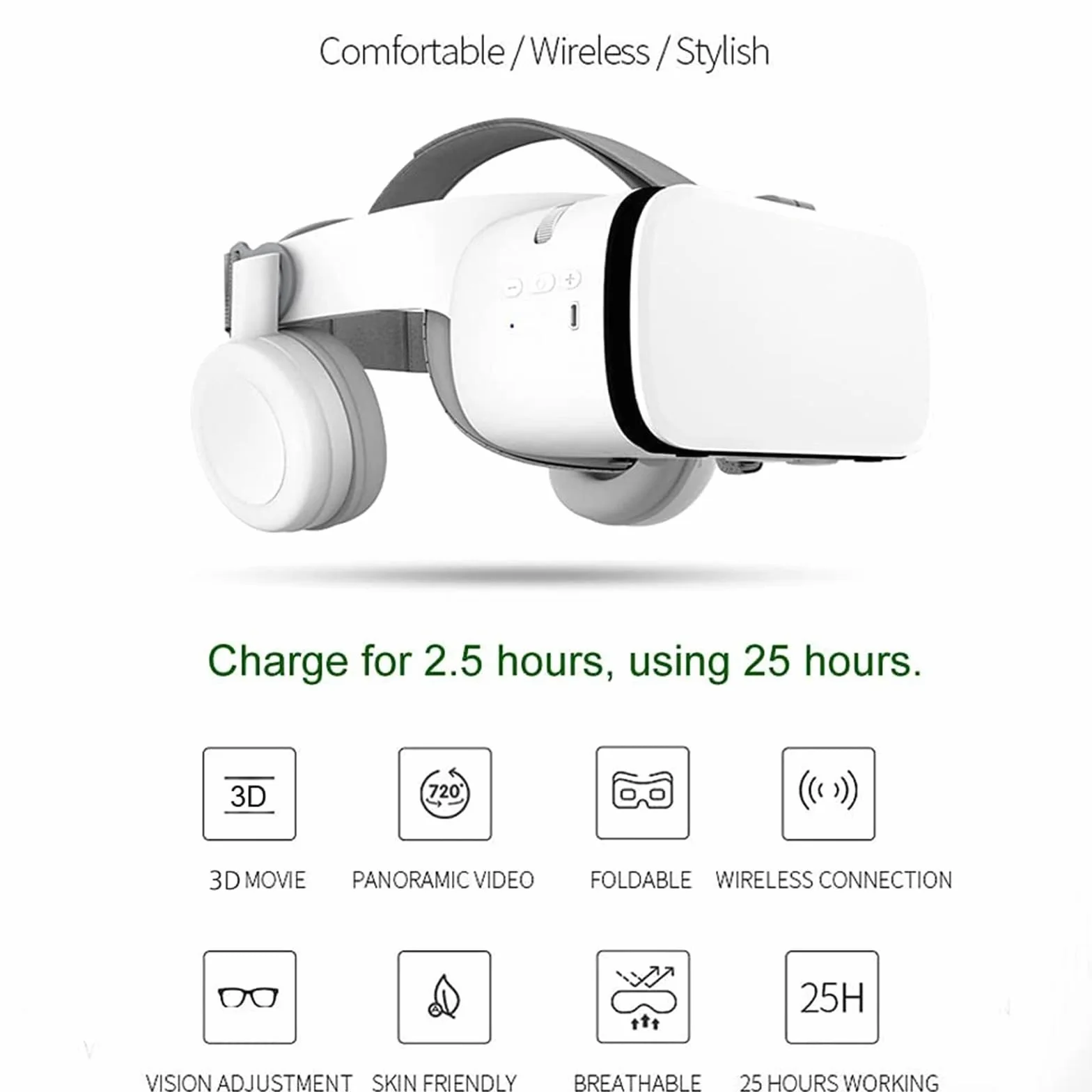 Zestaw słuchawkowy 3D do wirtualnej rzeczywistości, okulary VR do słuchawek VR dla dorosłych i dzieci, gogle VR dla iPhone 16 15 14 13 12 Pro Max Plus, Samsung Galaxy S24 S23 S22 Edge telefony