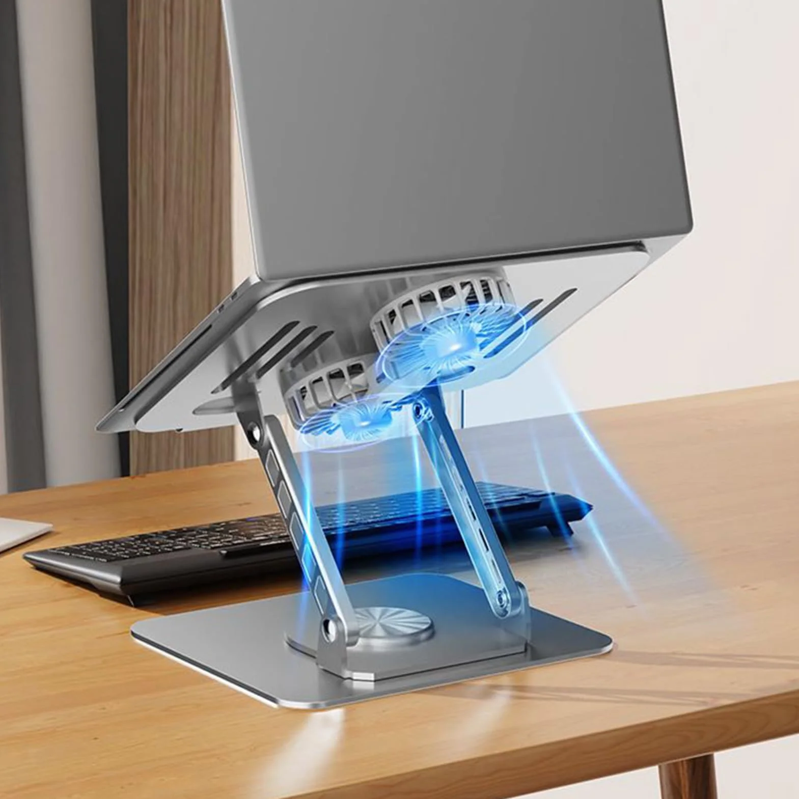 Przenośna podstawka pod laptop Przenośny Chłodzący Akcesoria Komputerowe | Obrotowa Podstawka Pod Laptop Na Biurko Dom Biuro Sypialnia Salon Akademik Podróż Studia Praca Biznes Dorośli