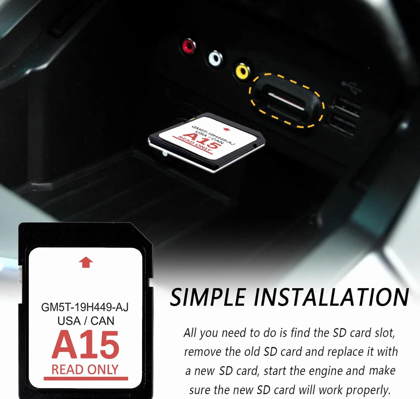 A15 nawigacja karta SD 2024 aktualizacja mapy GPS, najnowsza wersja karty GPS SD do Ford Lincoln, GM5T-19H449-AJ, USA Kanada mapy